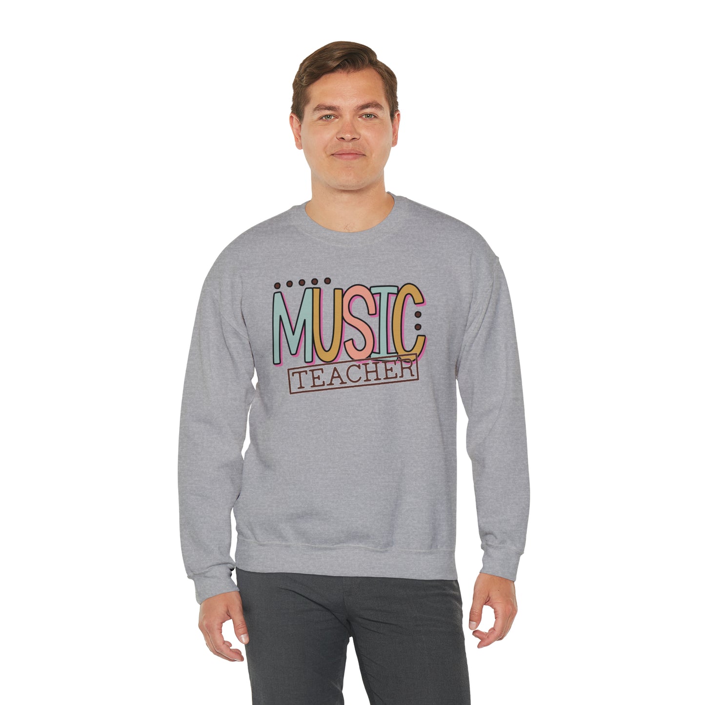 Vintage Multi-Colored Technology Teacher Lined Heavyweight Crewneck Sweatshirt