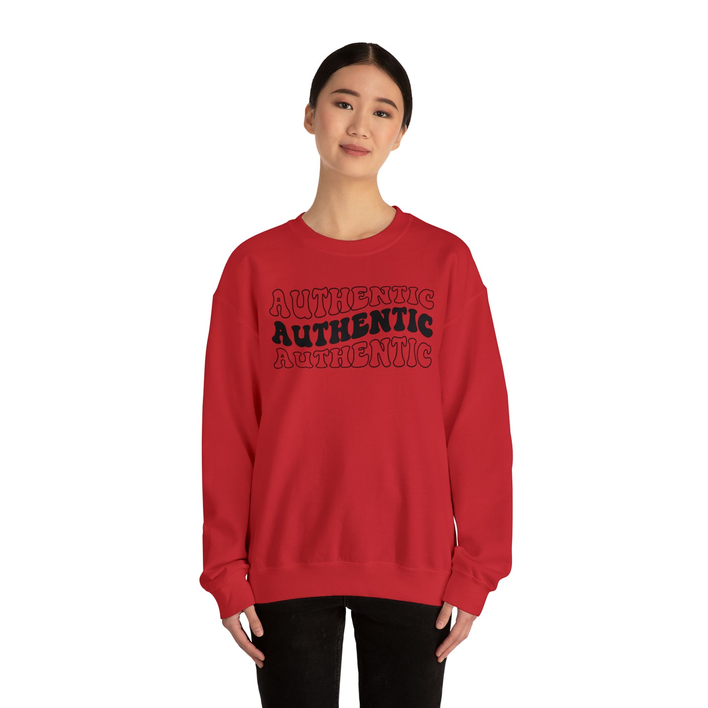 "Authentic" Black Logo Unisex Heavy Blend™ Crewneck Sweatshirt