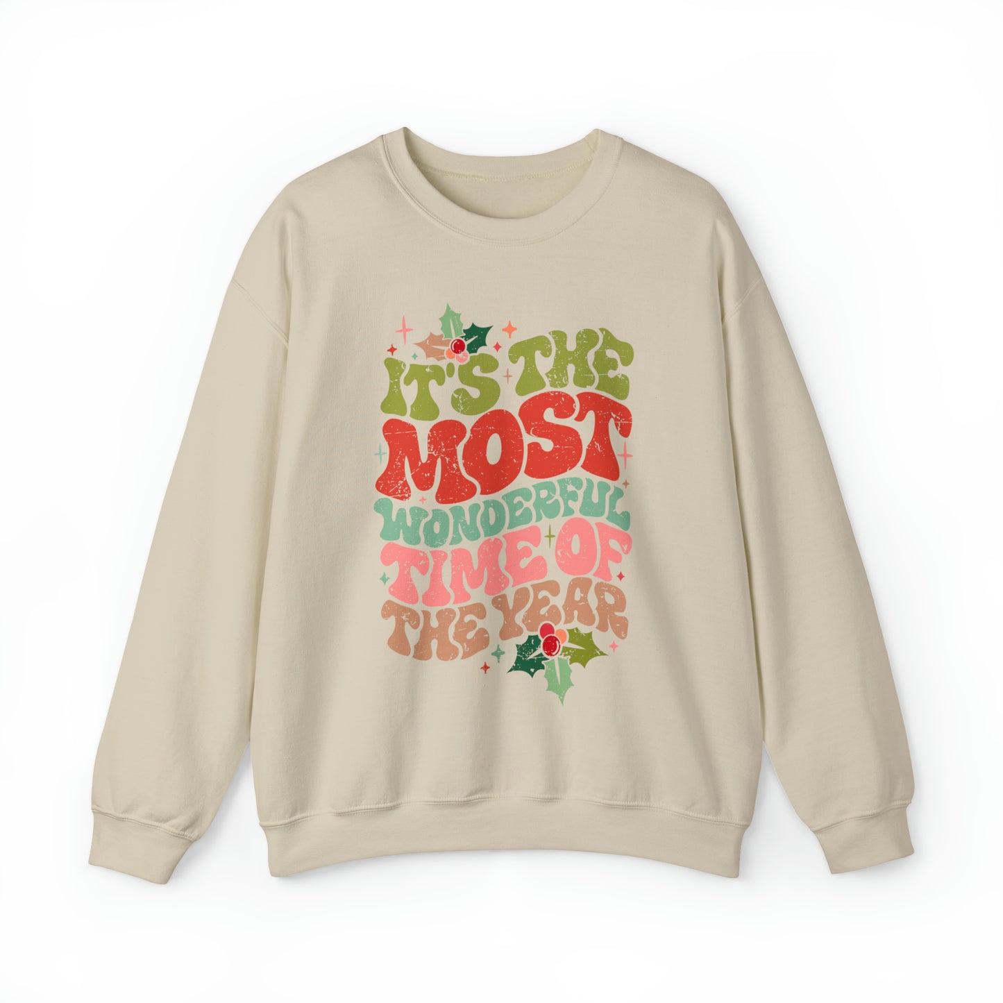 Retro It's the Most Wonderful Time of the Year Unisex Heavy Blend™ Crewneck Sweatshirt