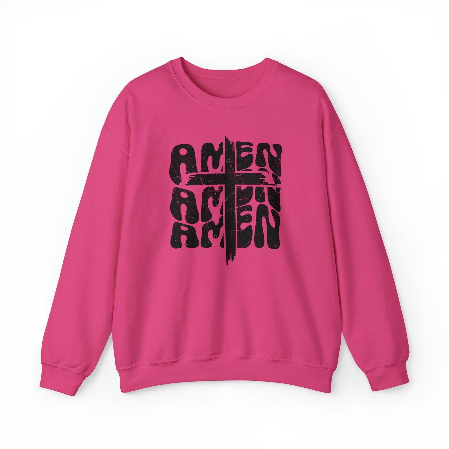 Amen Amen Amen with Cross Design Heavy Blend™ Crewneck Sweatshirt