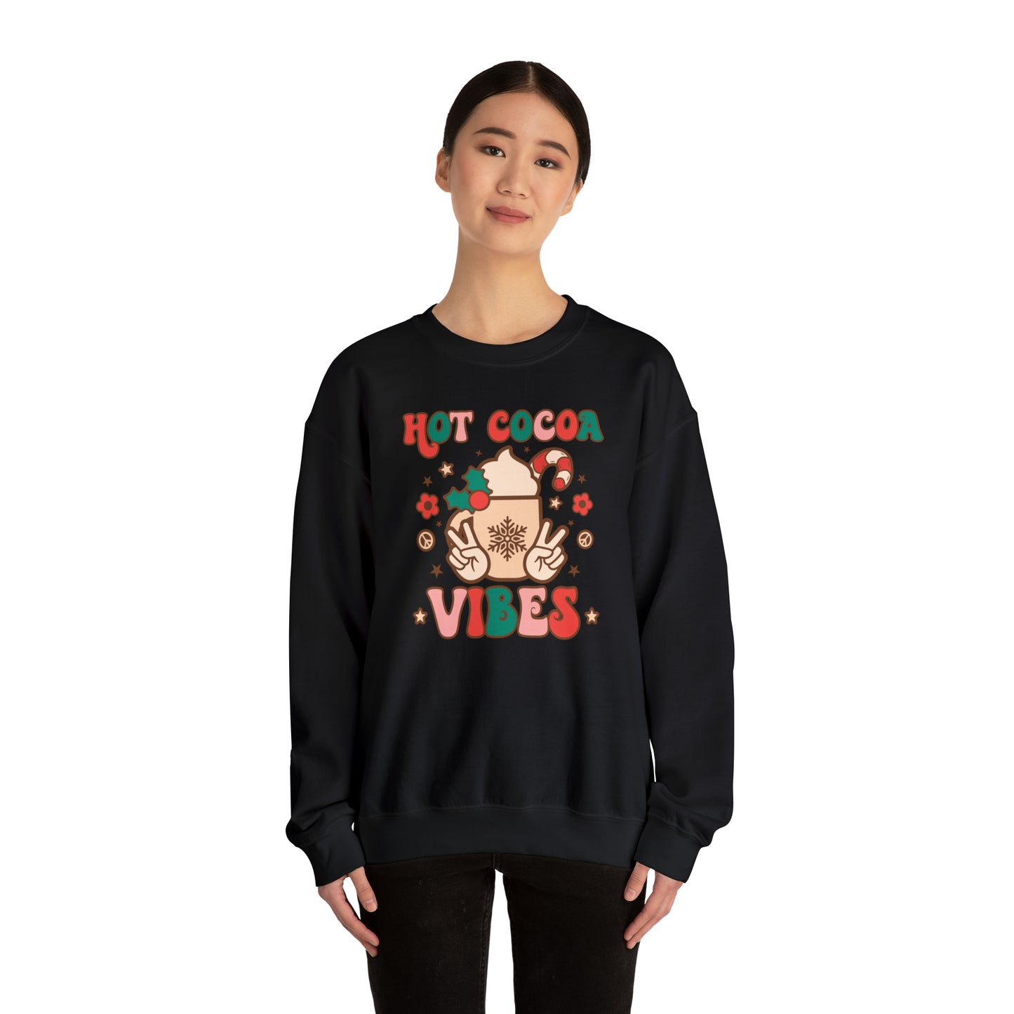 Hot Cocoa Vibes Christmas Van Unisex Heavy Blend™ Crewneck Sweatshirt