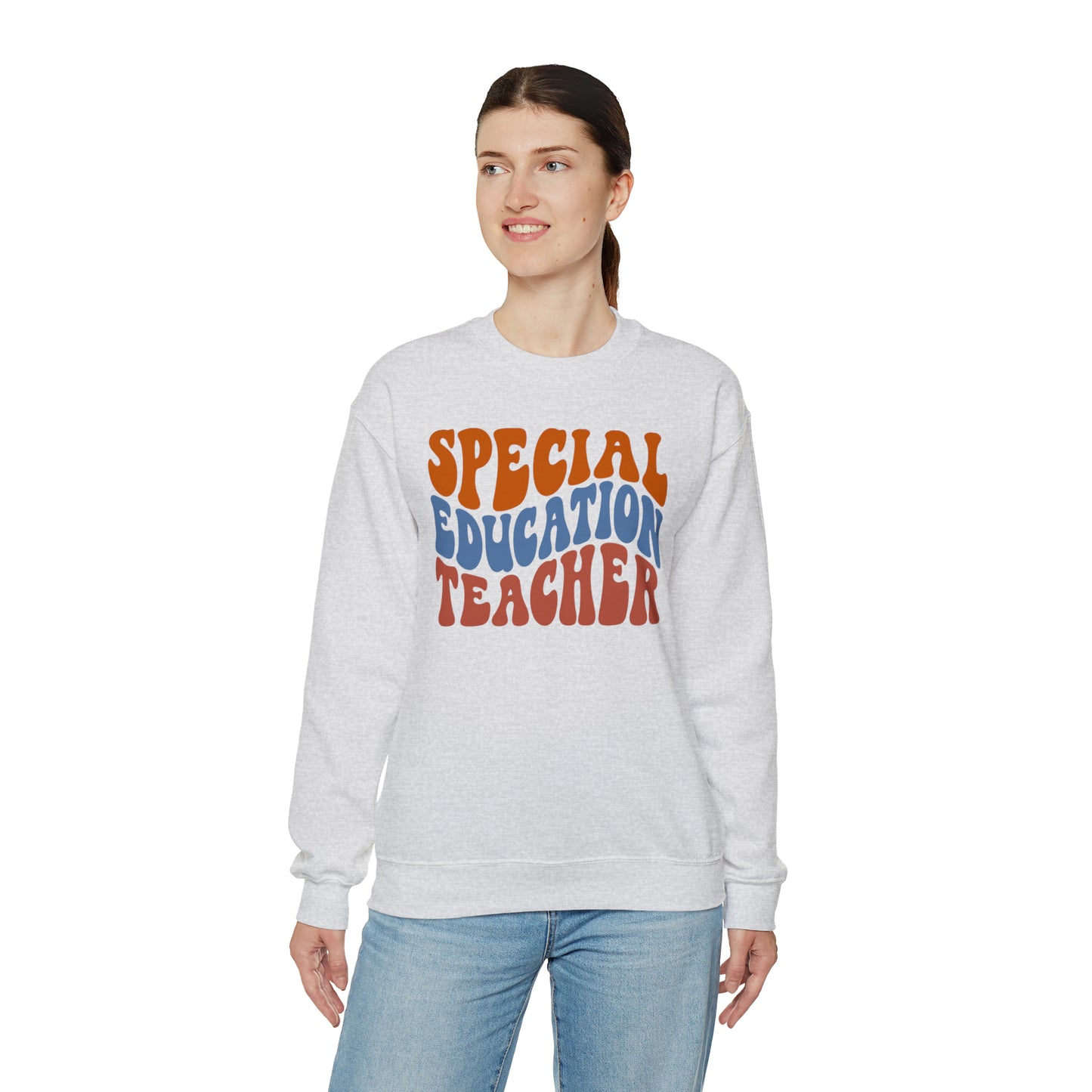 Retro Warm Colored Special Education Teacher Unisex Heavy Blend™ Crewneck Sweatshirt