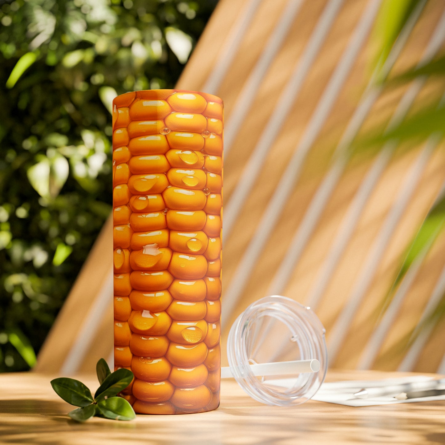 Ear of Corn/ Corn on the Cob Country Farming Skinny Tumbler with Straw, 20oz