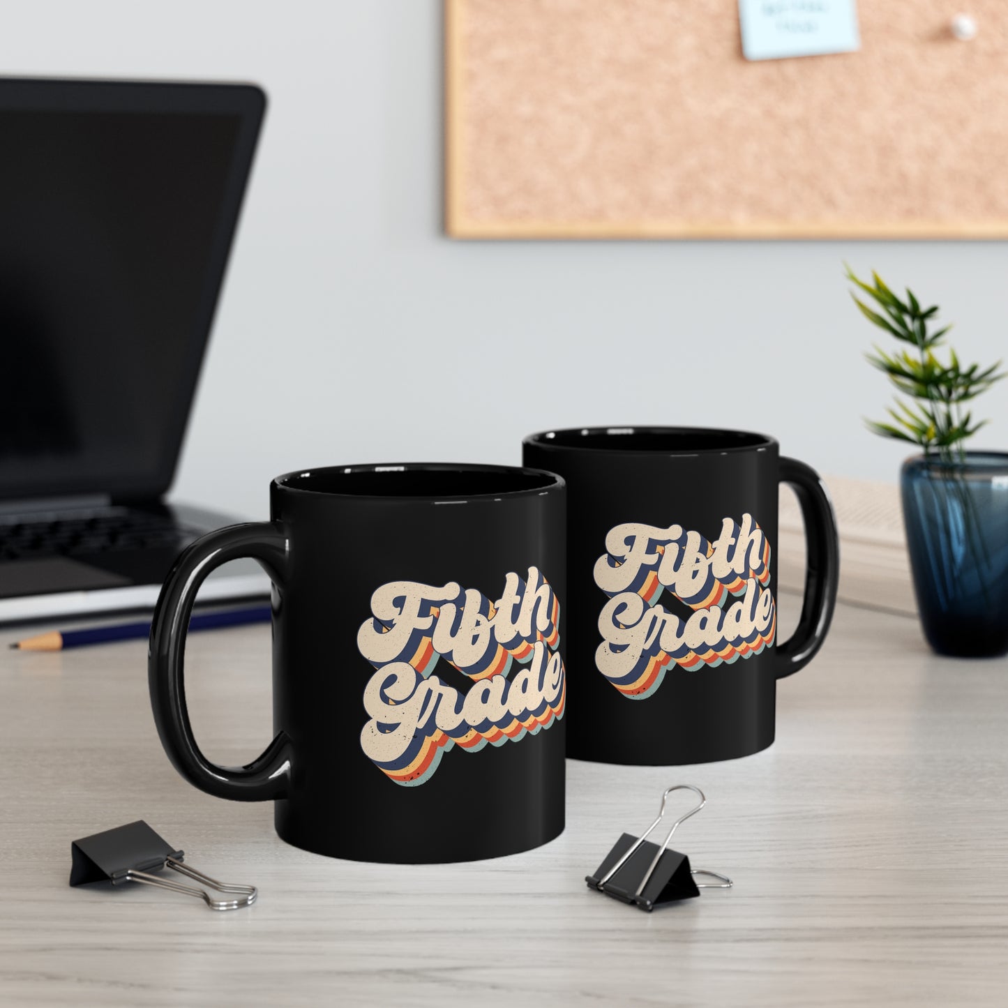 Retro Fifth Grade 11oz Black Mug
