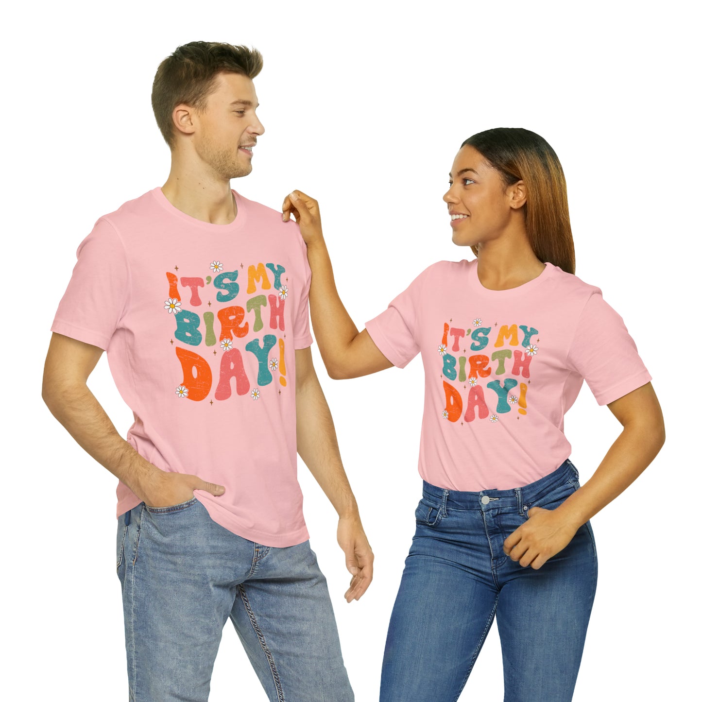 Distressed It's My Birthday Colorful Daisy T-Shirt