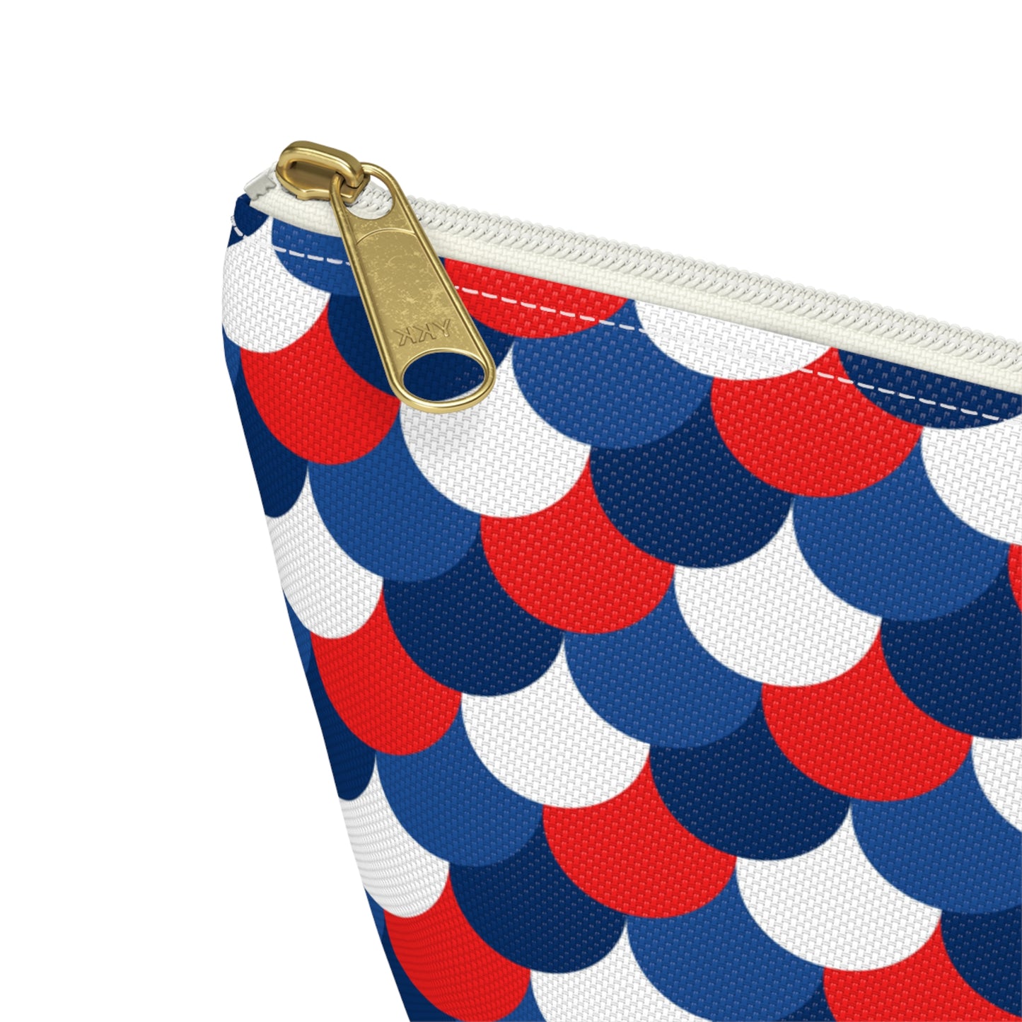 USA America 4th of July Mermaid Scale Red, White and Blue Print Design Accessory Pouch w T-bottom