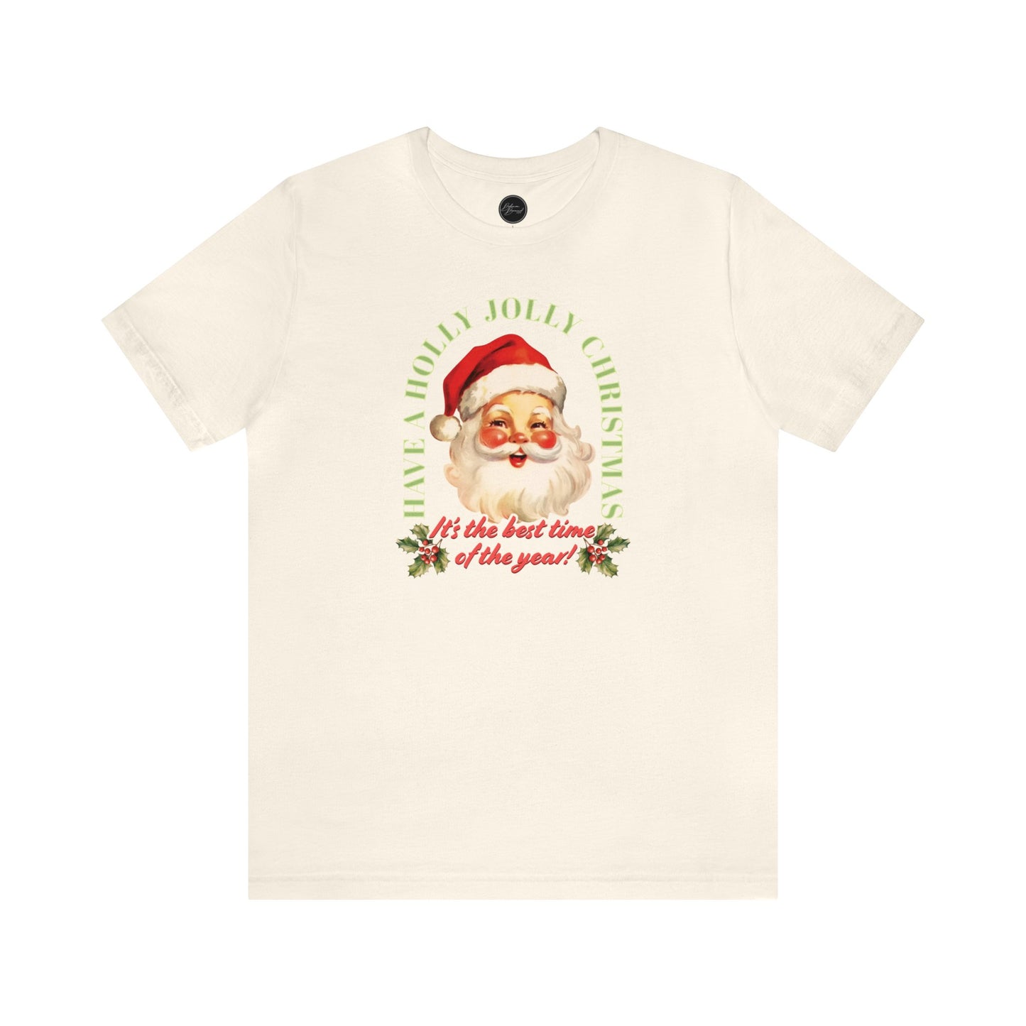 Have a Holly Jolly Christmas Arched Classic Santa Bella Jersey Short Sleeve Tee (Unisex)