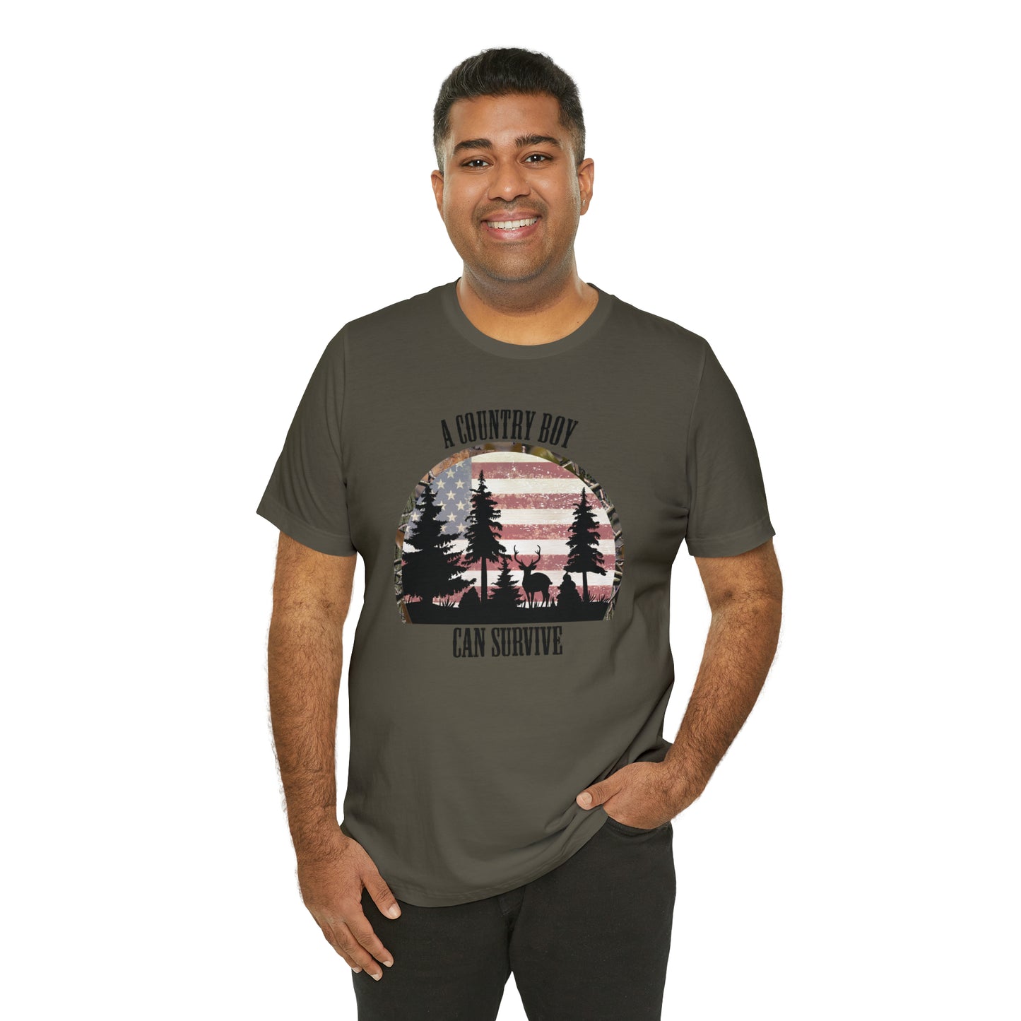 "A Country Boy Can Survive" Unisex Jersey Short Sleeve Tee