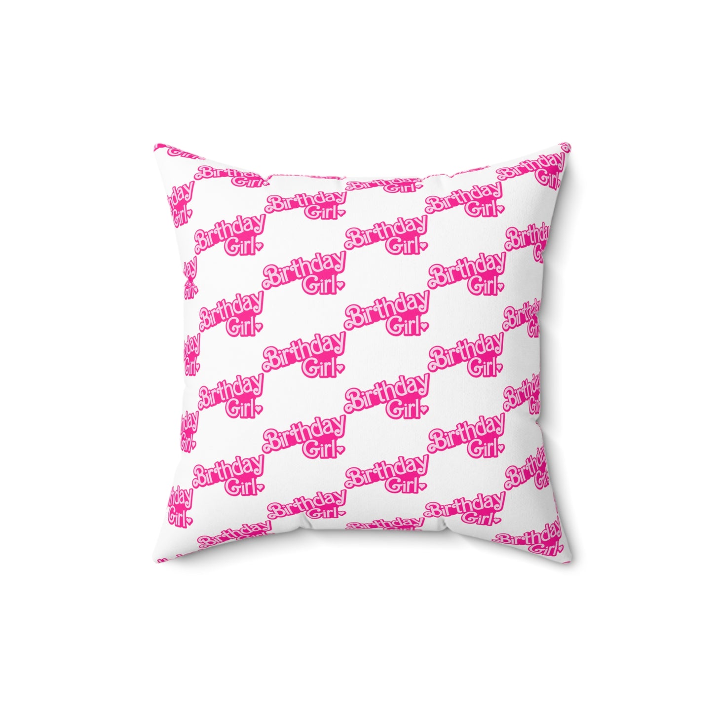 Birthday Girl Barbie Font Pattern Polyester Square Pillow