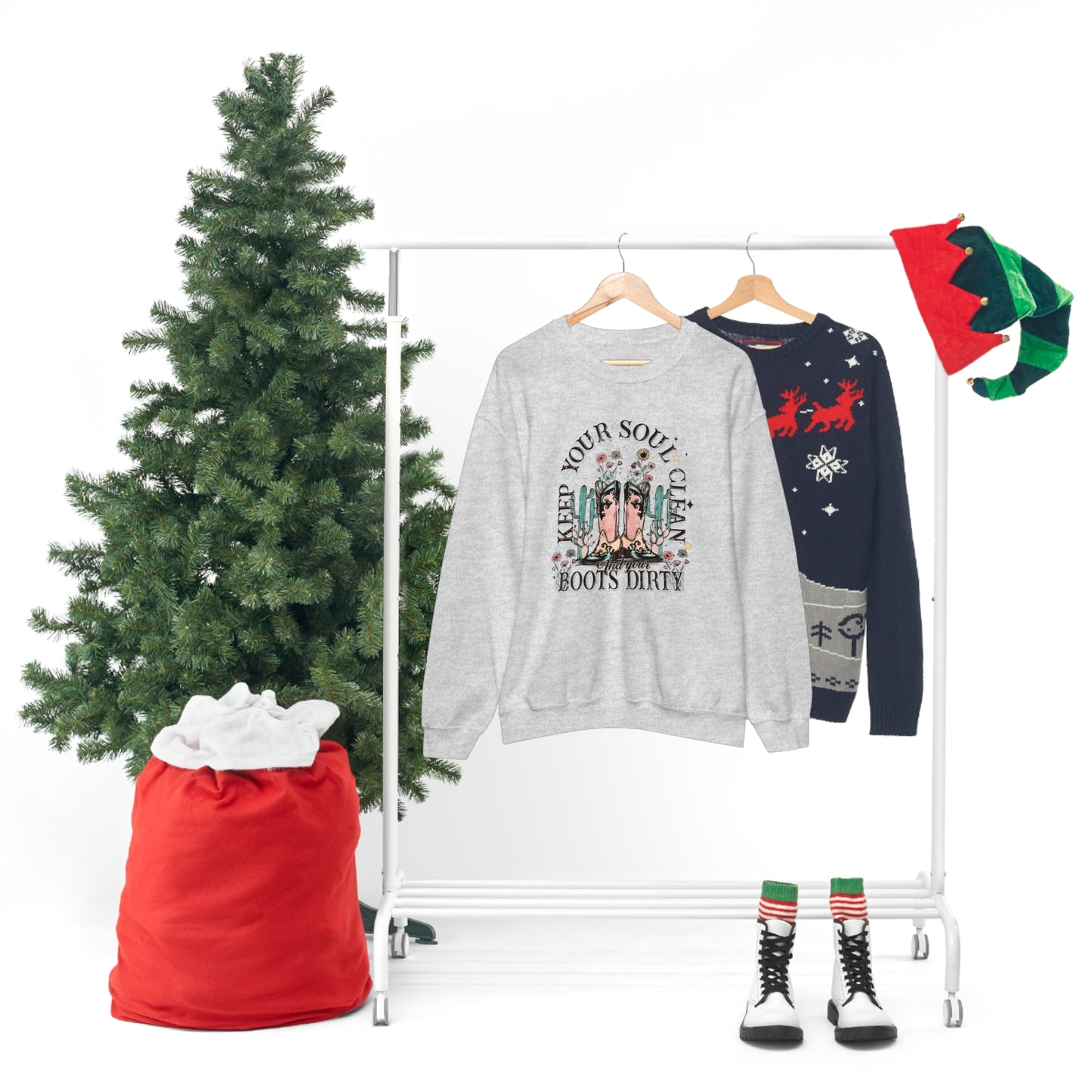 "Keep Your Soul Clean and Your Boots Dirty" - Unisex Heavy Blend™ Crewneck Sweatshirt