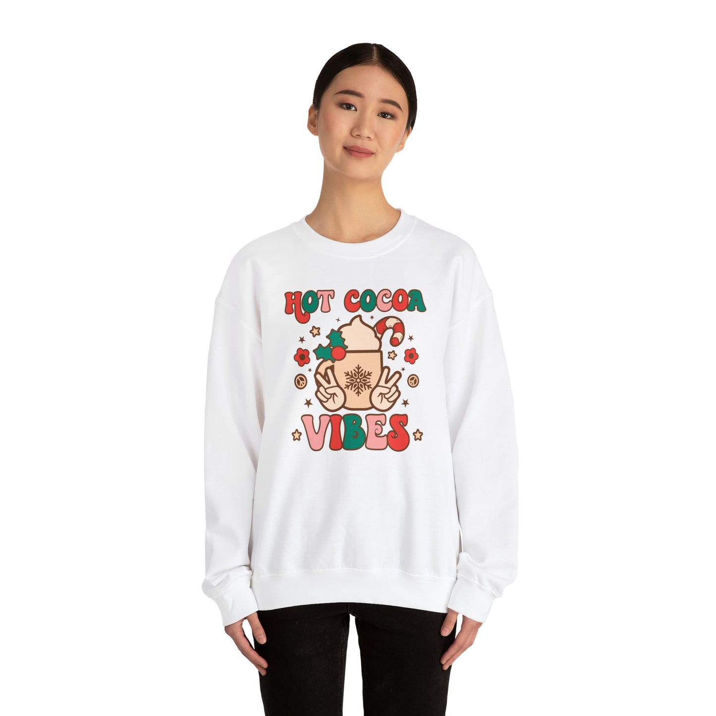 Hot Cocoa Vibes Christmas Van Unisex Heavy Blend™ Crewneck Sweatshirt