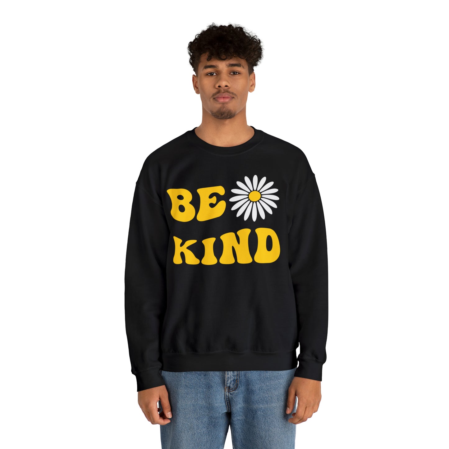Be Kind Yellow Sunflower Unisex Heavy Blend™ Crewneck Sweatshirt