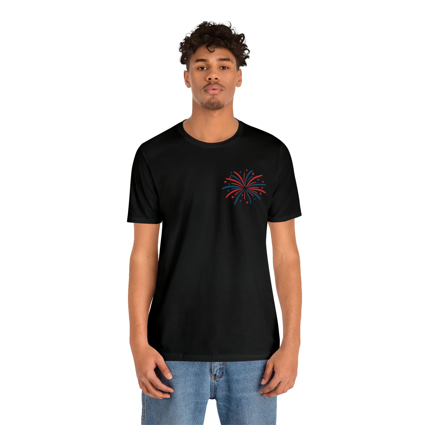 "Land of the Free Because of the Brave" Unisex Jersey Short Sleeve Tee (Front and Back Design)