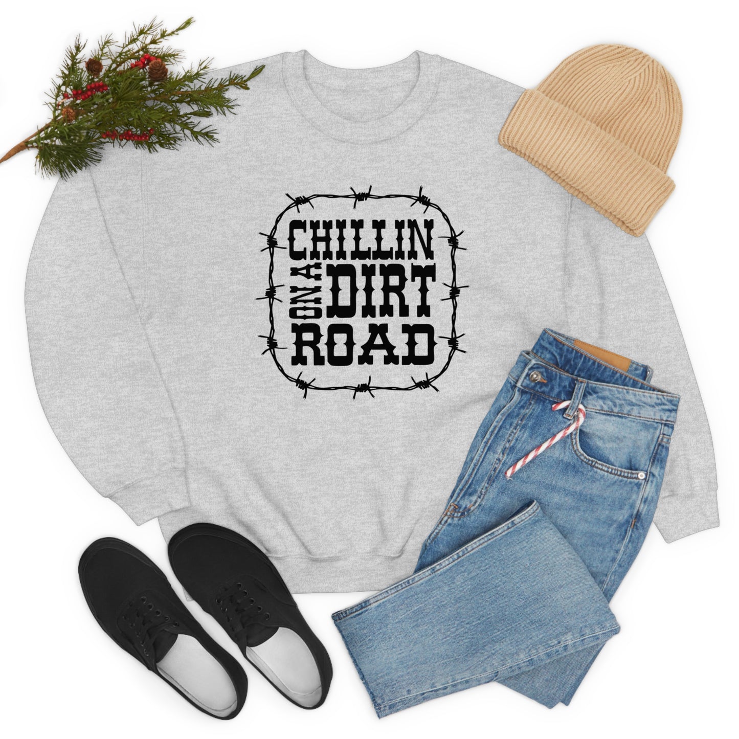 "Chillin' on a Dirt Road" - Unisex Heavy Blend™ Crewneck Sweatshirt