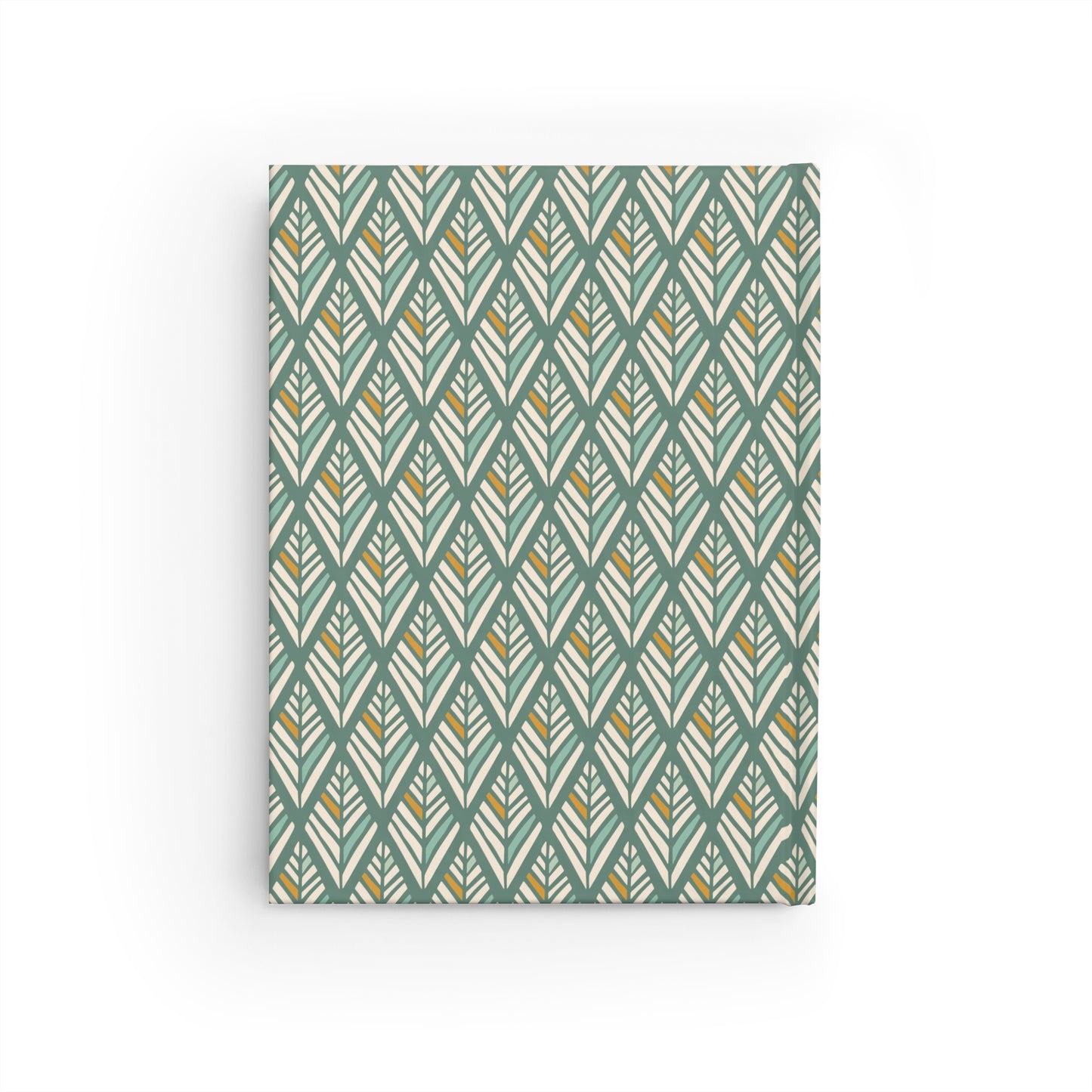 Green and Cream Boho Diamonds Pattern Journal - Blank