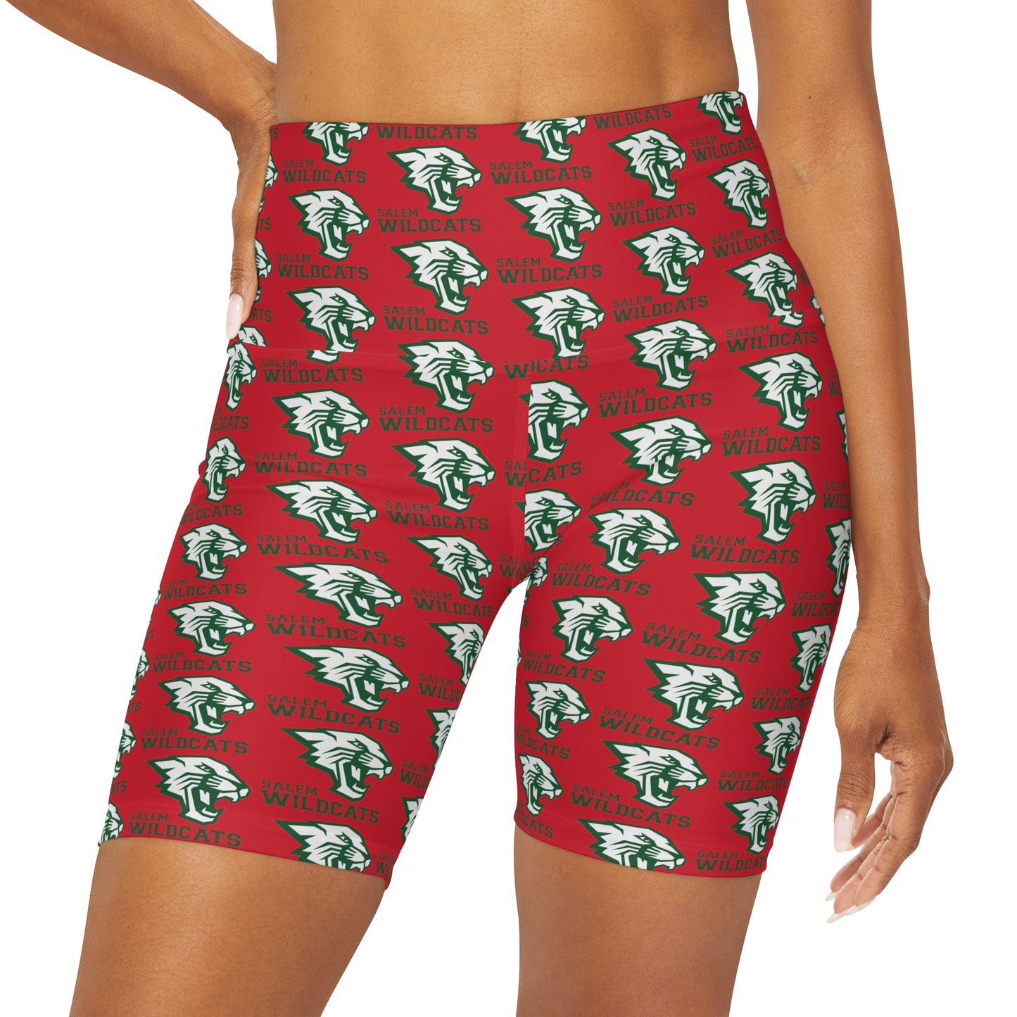 Salem Wildcats High Waisted Yoga Shorts - Red