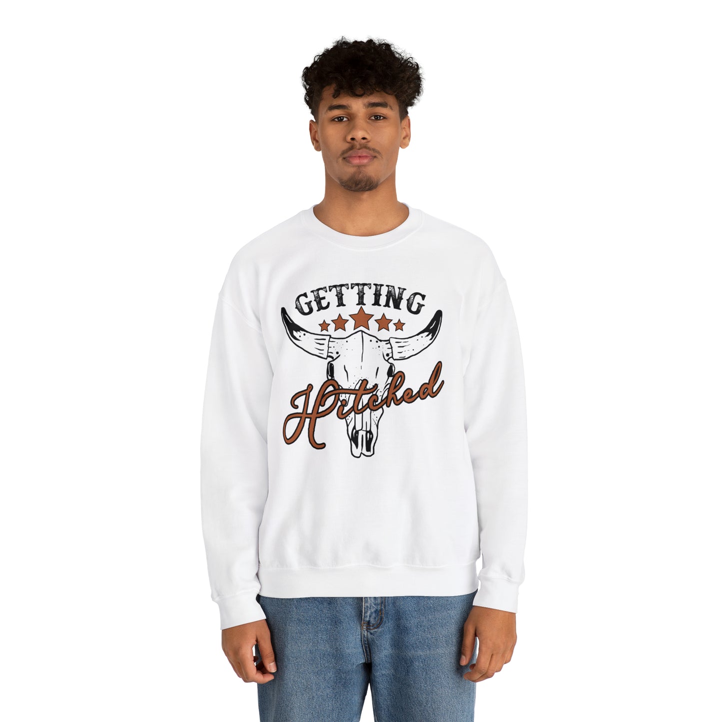Vintage Getting Hitched Bride Unisex Heavy Blend™ Crewneck Sweatshirt