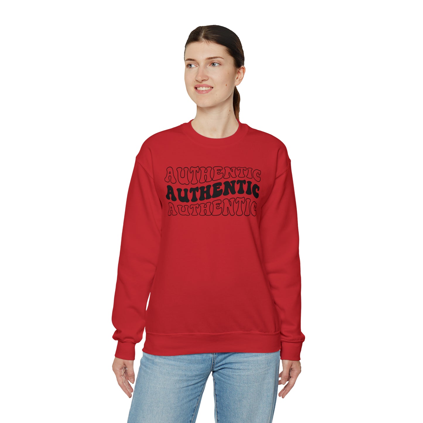 "Authentic" Black Logo Unisex Heavy Blend™ Crewneck Sweatshirt
