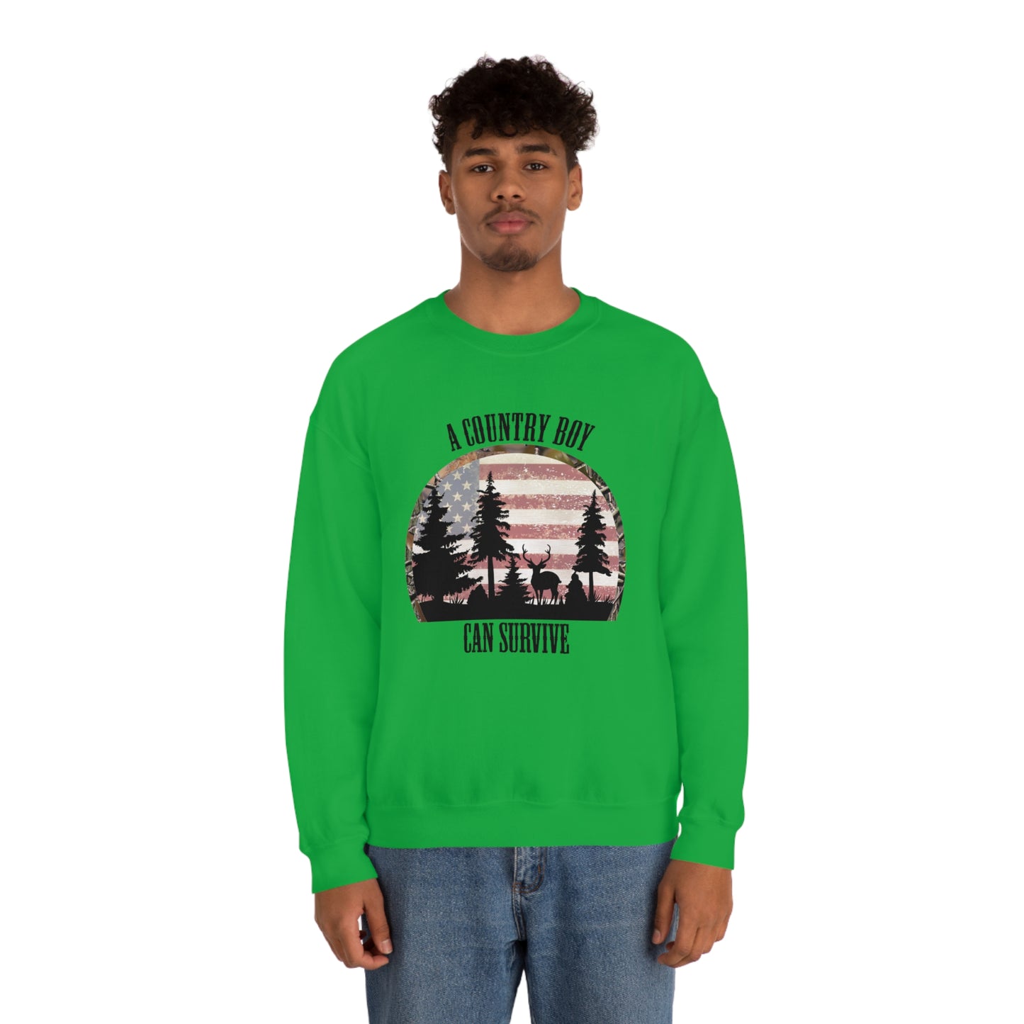 "A Country Boy Can Survive" - Unisex Heavy Blend™ Crewneck Sweatshirt