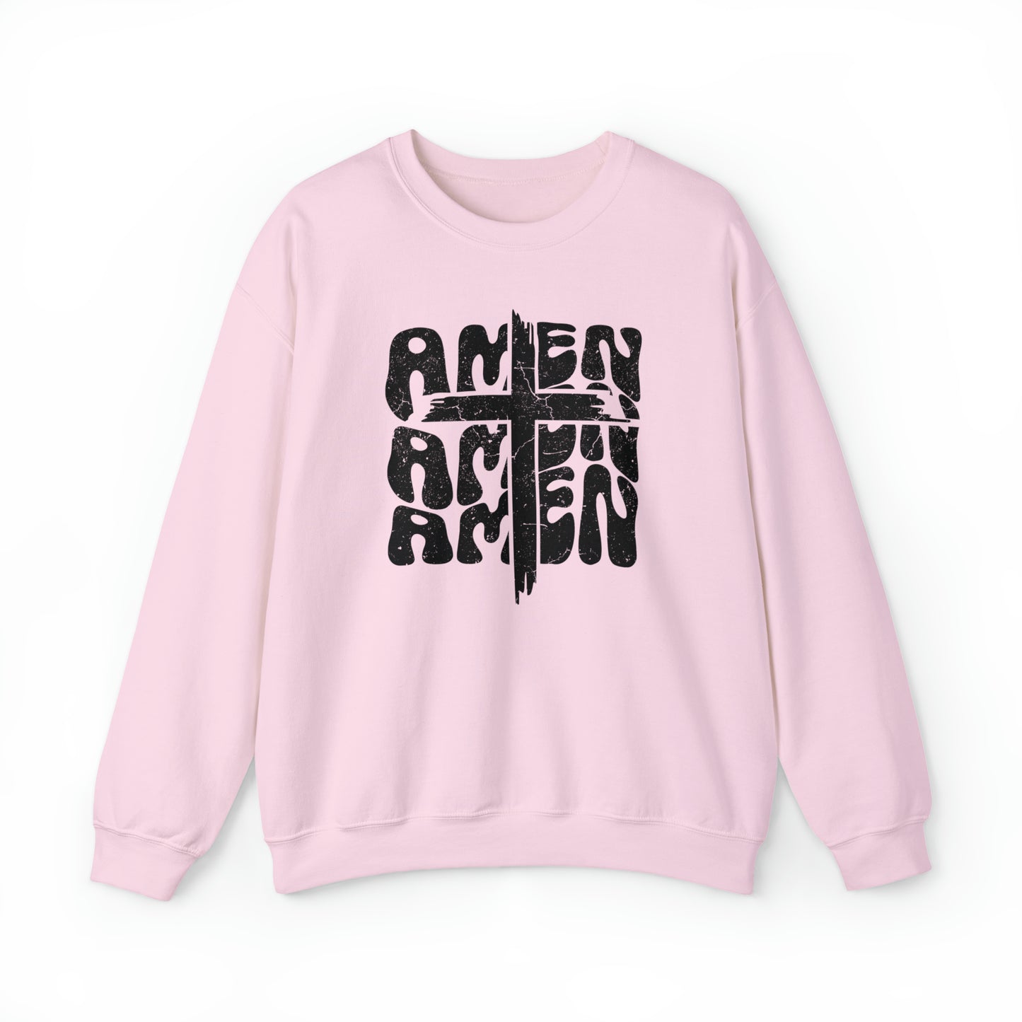 Amen Amen Amen with Cross Design Heavy Blend™ Crewneck Sweatshirt