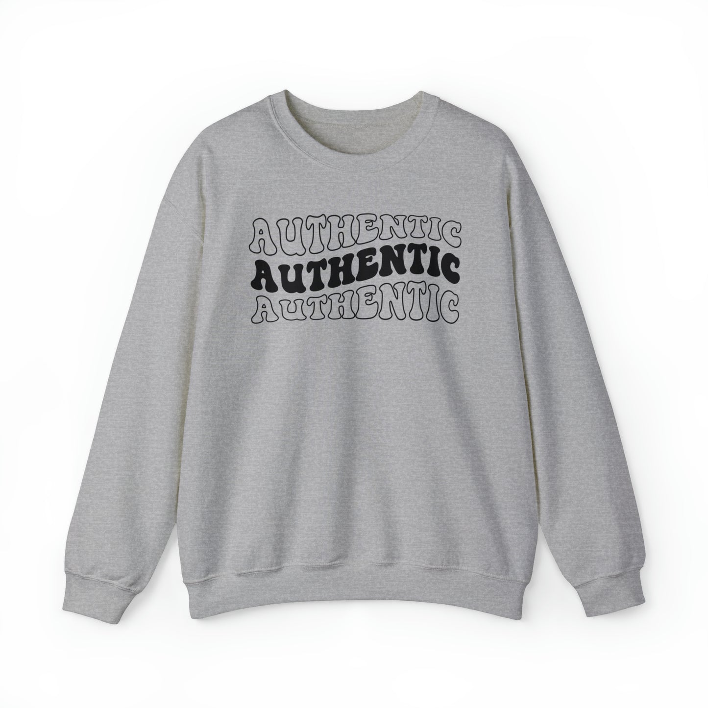 "Authentic" Black Logo Unisex Heavy Blend™ Crewneck Sweatshirt