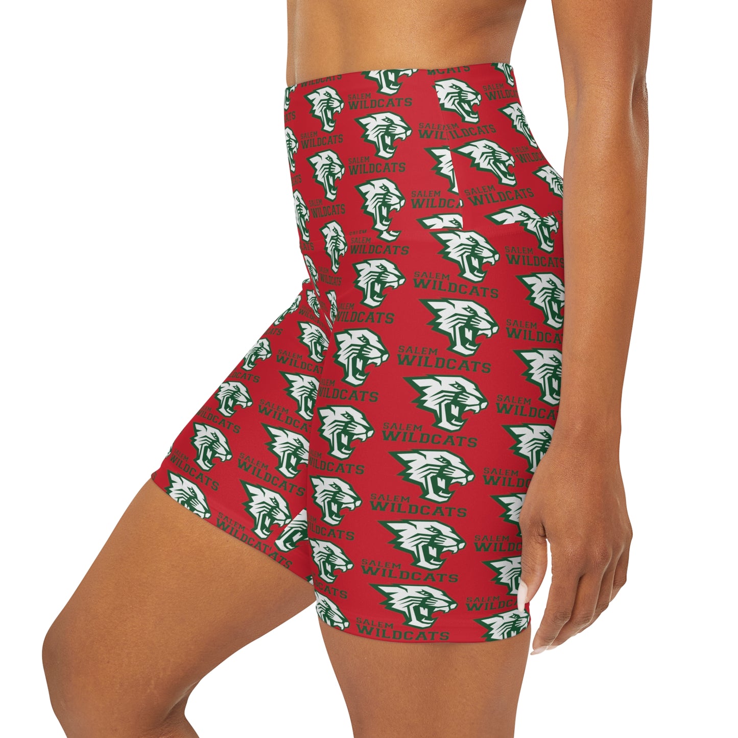 Salem Wildcats High Waisted Yoga Shorts - Red