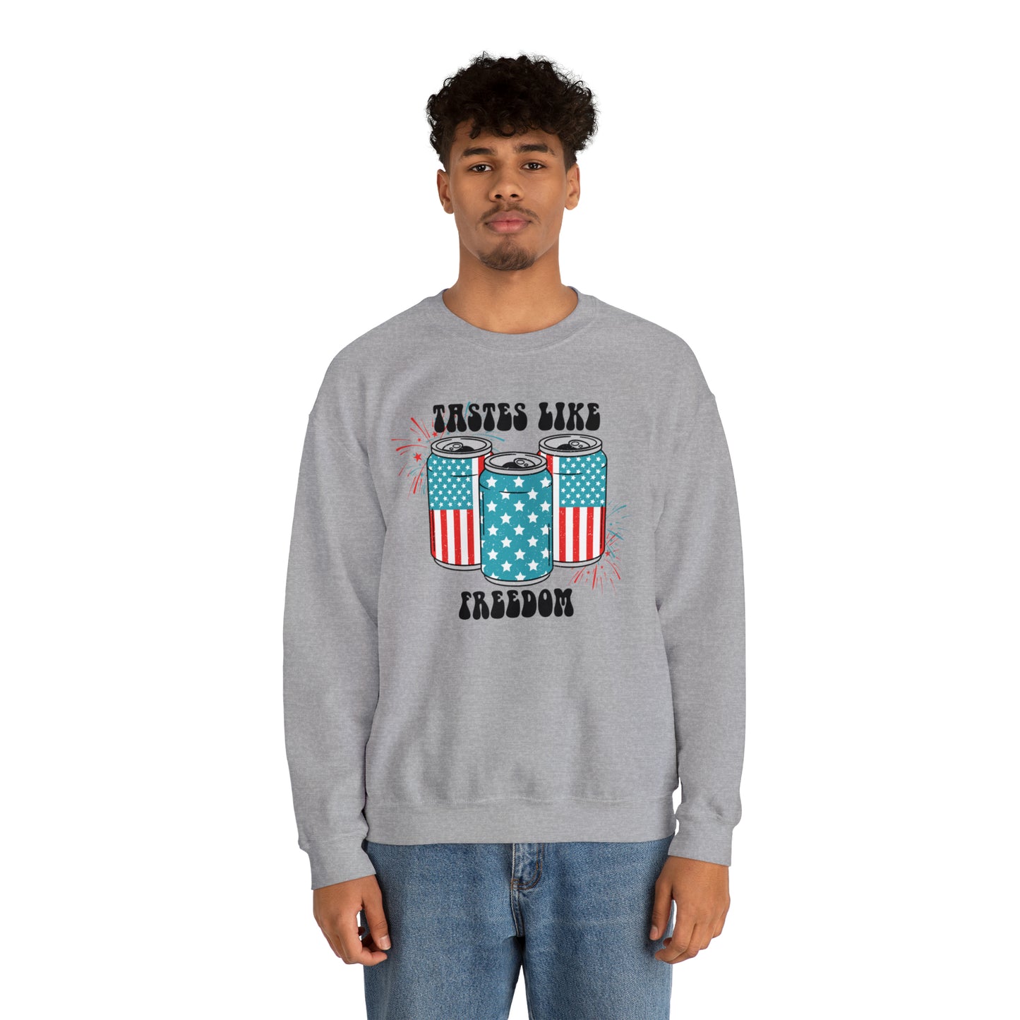 USA America Tastes Like Freedom Party Can Heavy Blend™ Crewneck Sweatshirt