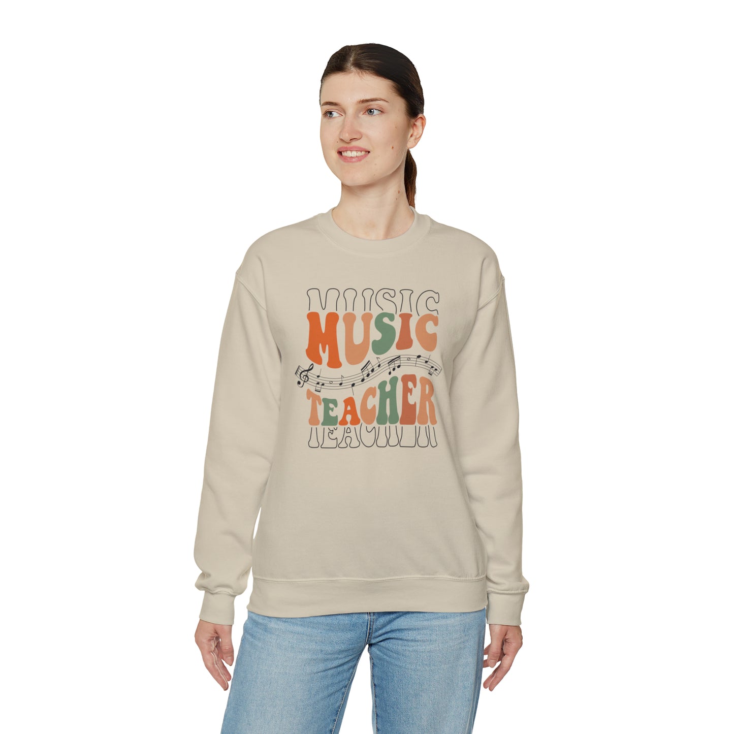 Music Teacher Multi-Line Heavyweight Crewneck Sweatshirt
