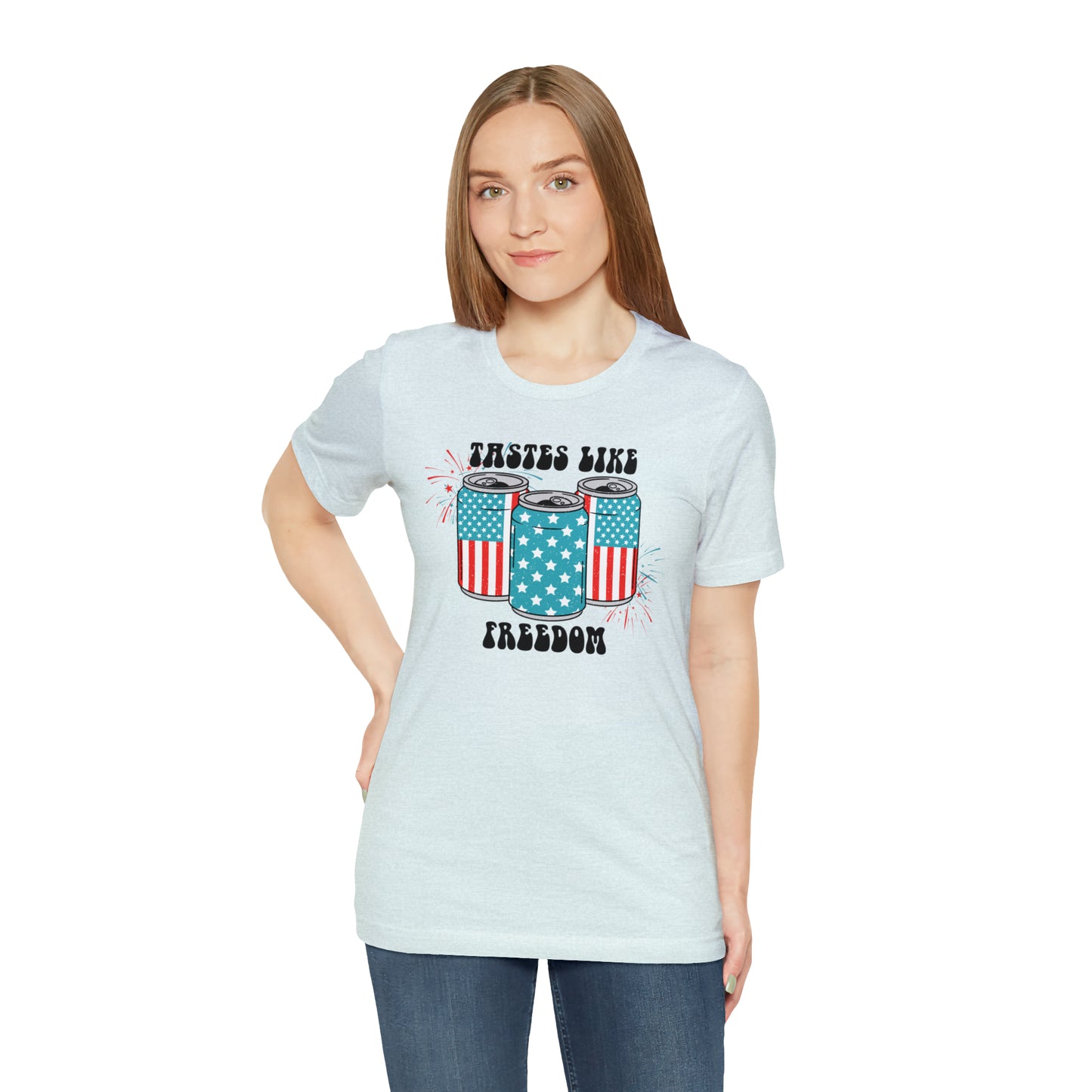 American USA Tastes Like Freedom Beverage Can Unisex Jersey Short Sleeve Tee