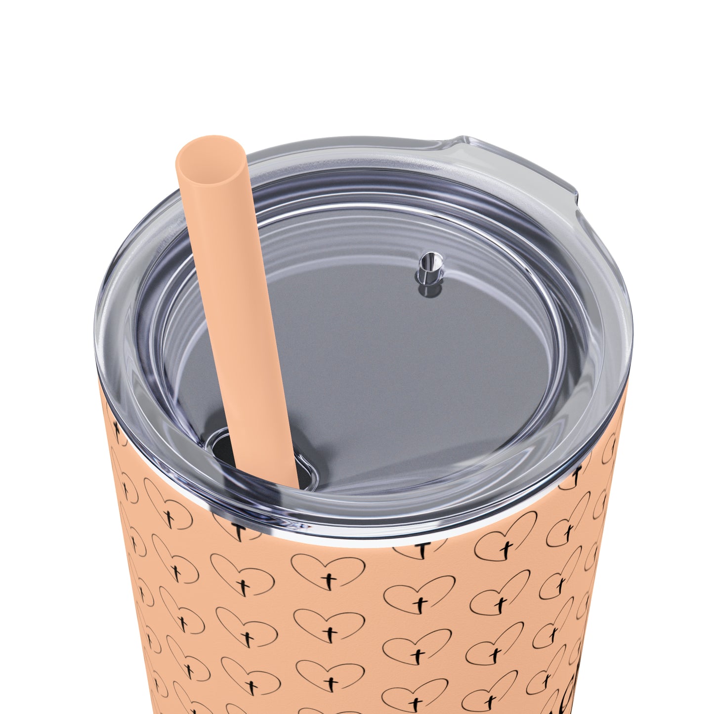 Look Back and Thank God Look Forward and Trust God Christian Skinny Tumbler with Straw, 20oz