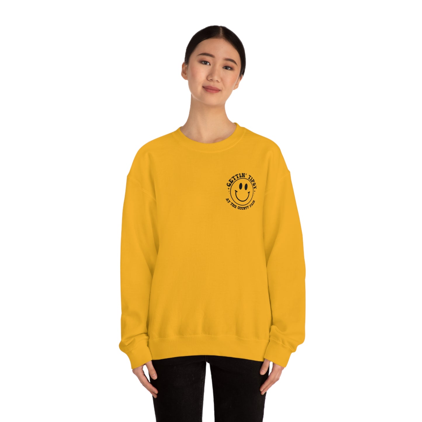 "Gettin' Tipsy at the County Fair" (Front & Back Design) - Unisex Heavy Blend™ Crewneck Sweatshirt