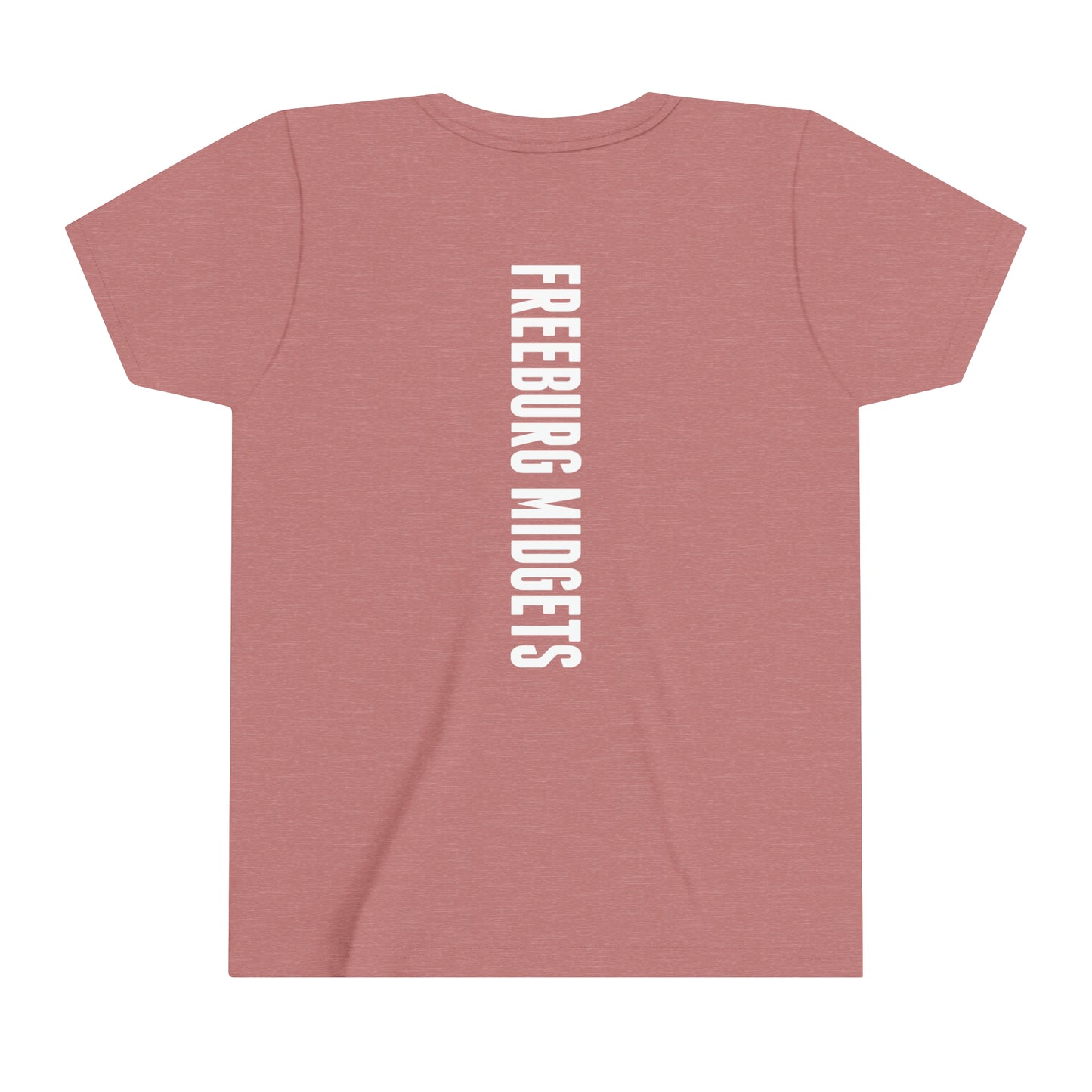 YOUTH - Front and Back Design - Varsity F Vertical Freeburg Midgets Logo - Short Sleeve Tee