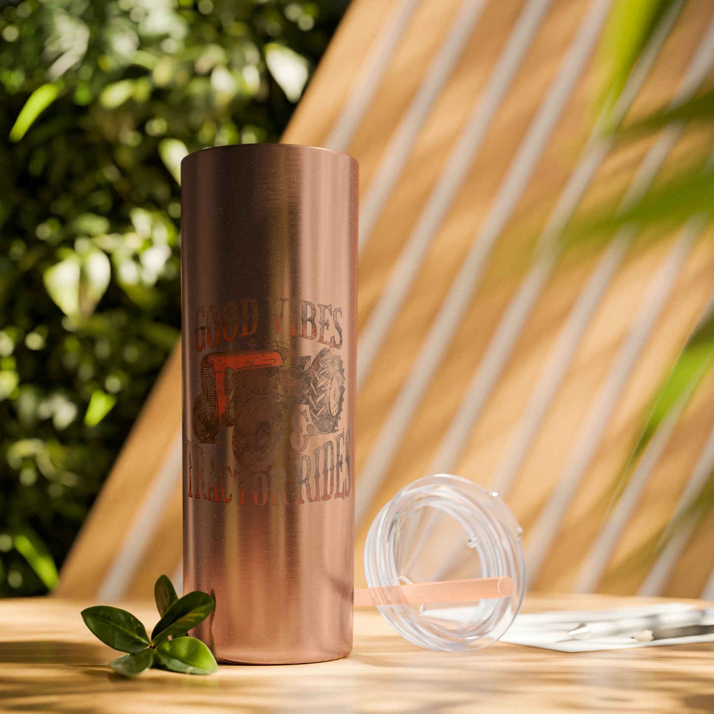 Country Cow Print Skinny Tumbler with Straw, 20oz