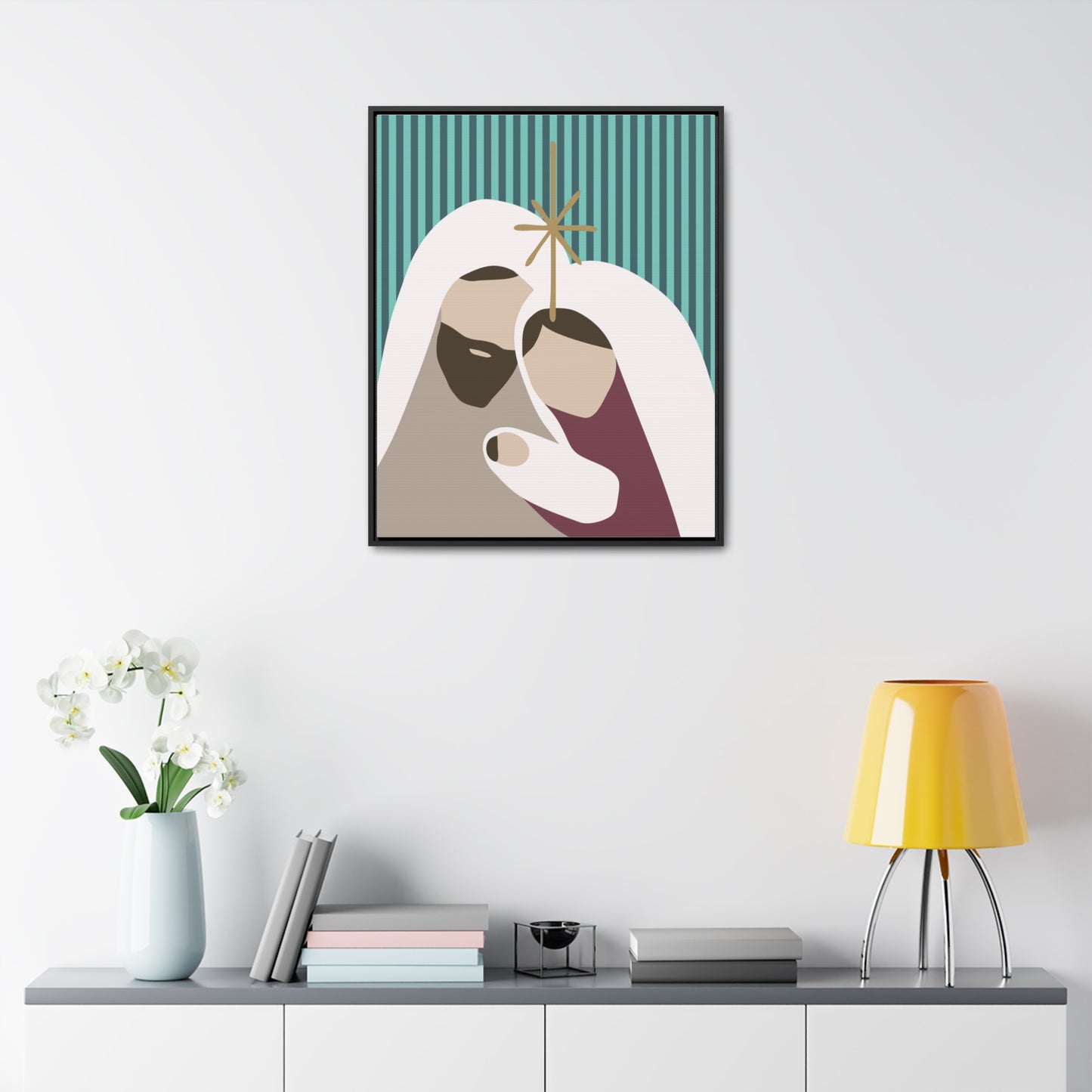 Holy Family Christian Christmas Holiday Gallery Canvas Wraps, Vertical Frame