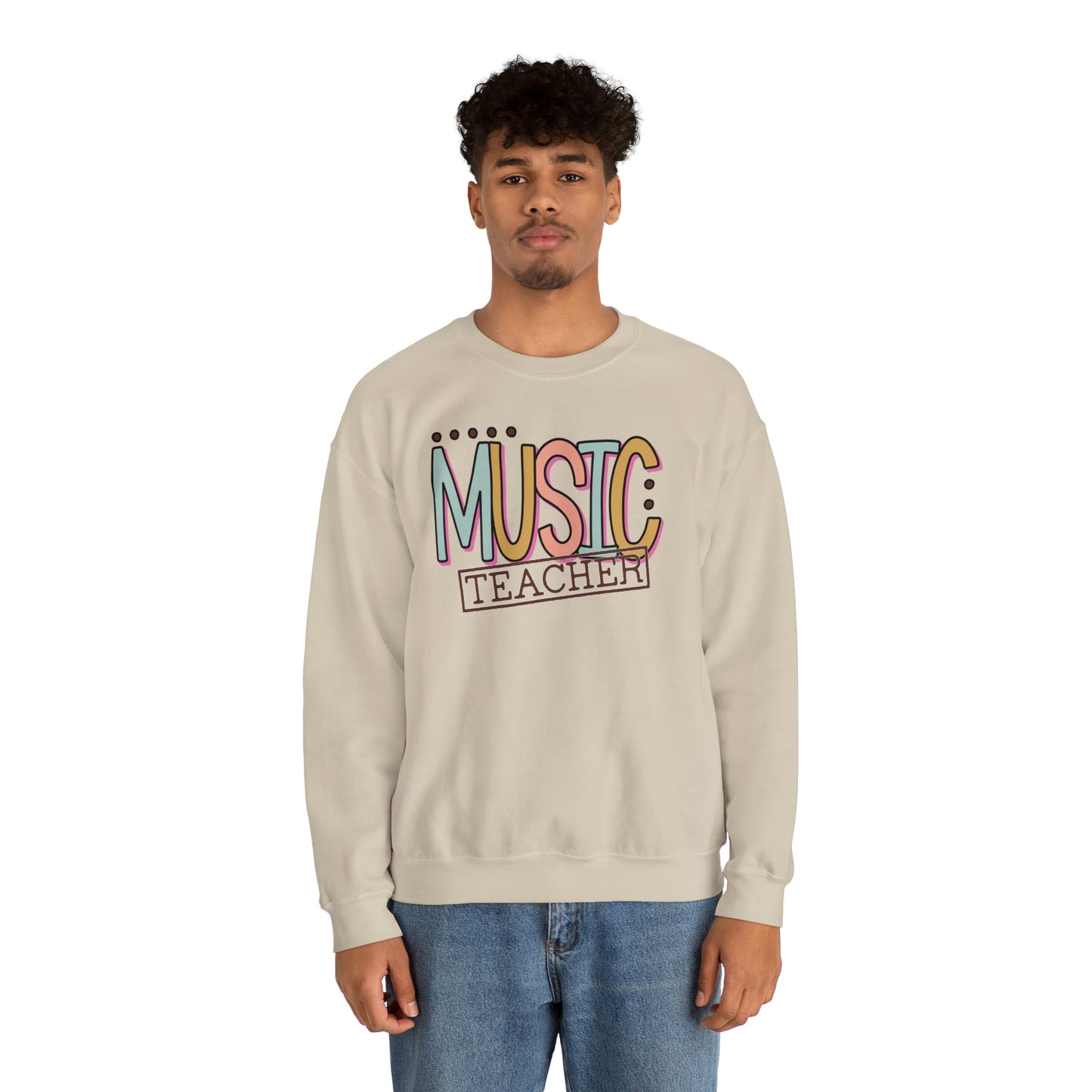 Vintage Multi-Colored Technology Teacher Lined Heavyweight Crewneck Sweatshirt