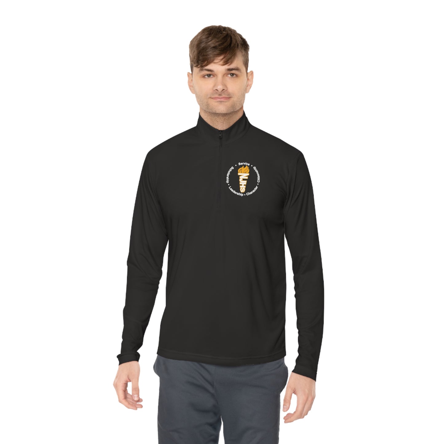 Freeburg Middle School NJHS Character Circular Torch Unisex Quarter-Zip Pullover