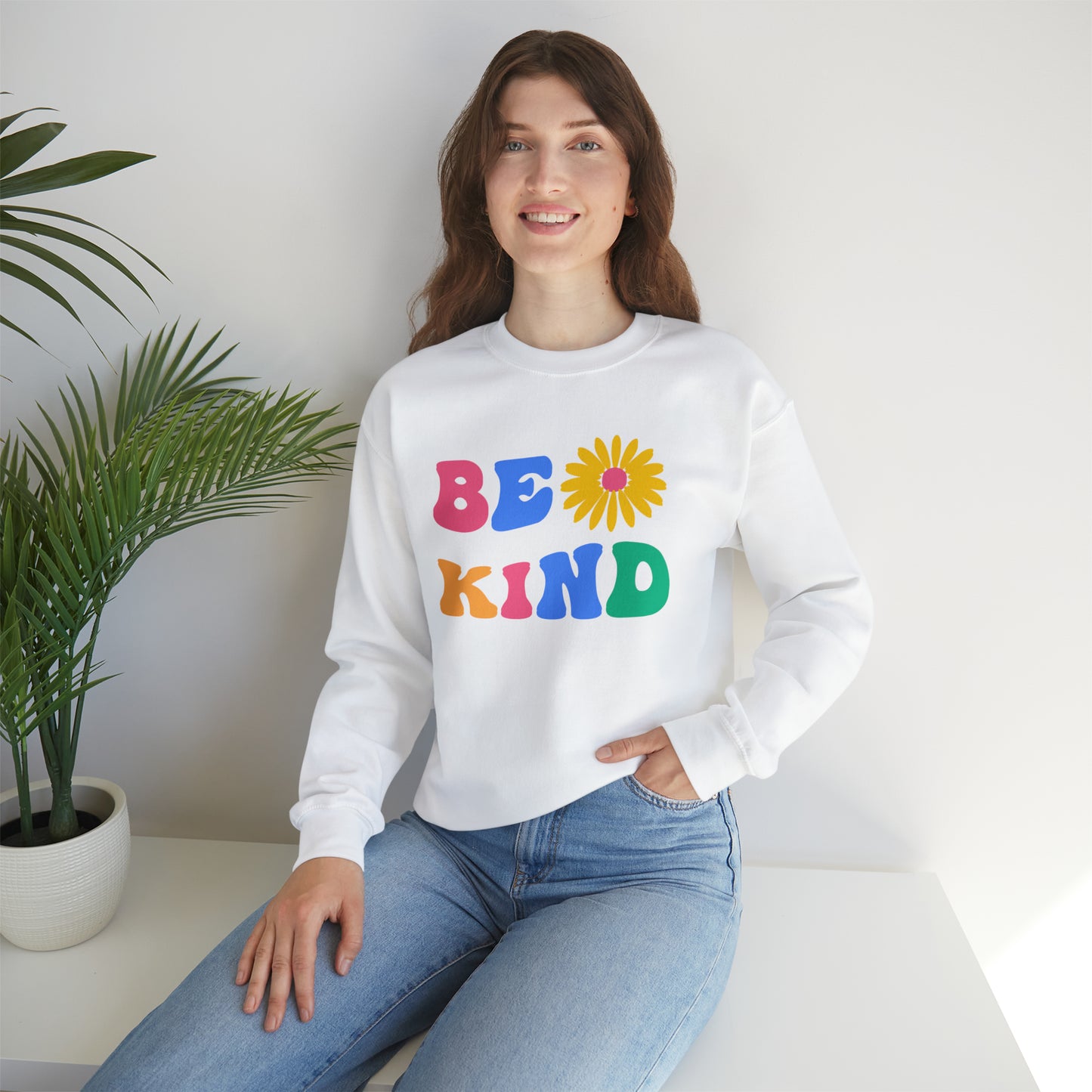 Be Kind Retro Warm Colored Unisex Heavy Blend™ Crewneck Sweatshirt
