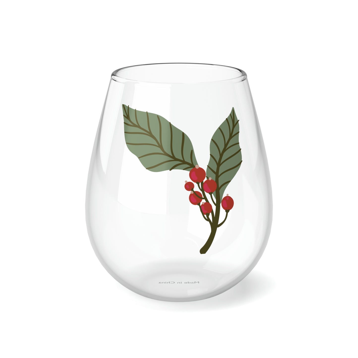Classic Holly Stemless Wine/ Glass, 11.75oz