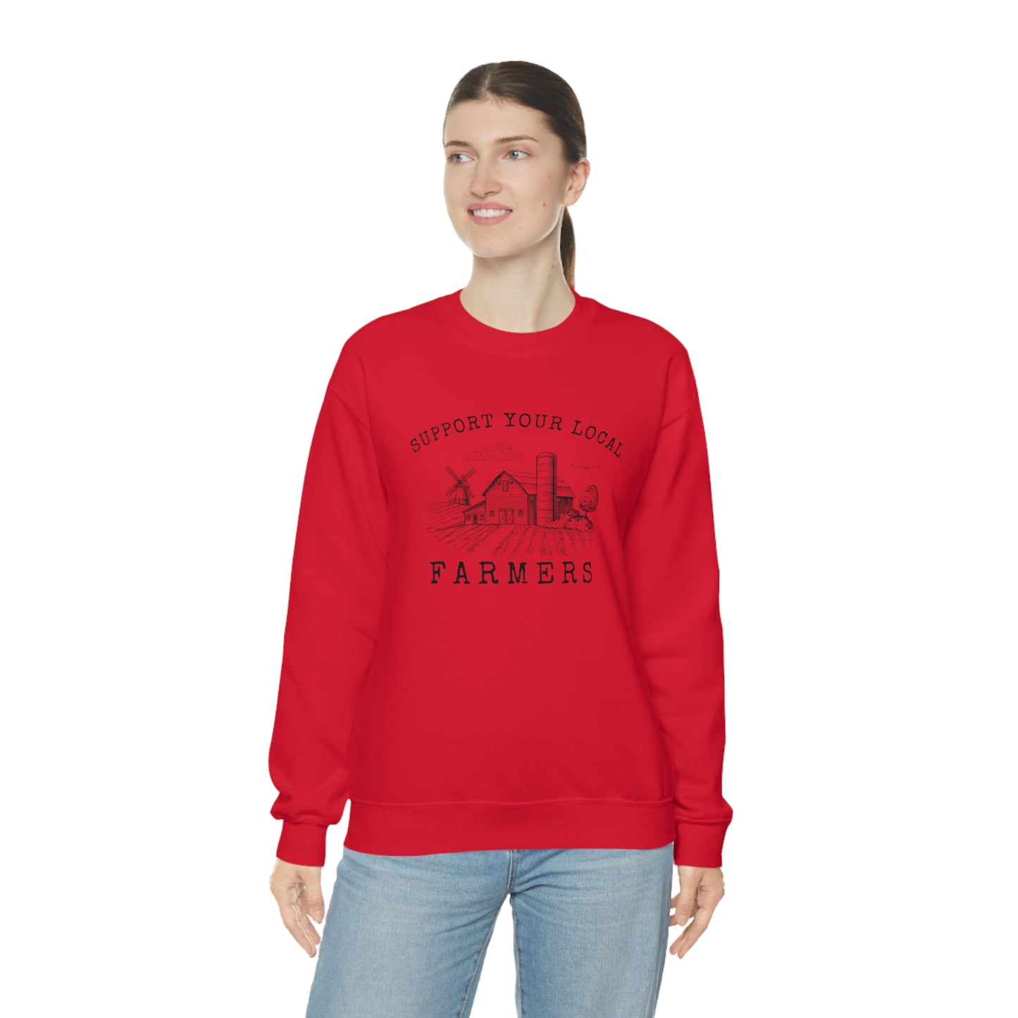 "Support Your Local Farmers - Wide Scene" - Unisex Heavy Blend™ Crewneck Sweatshirt