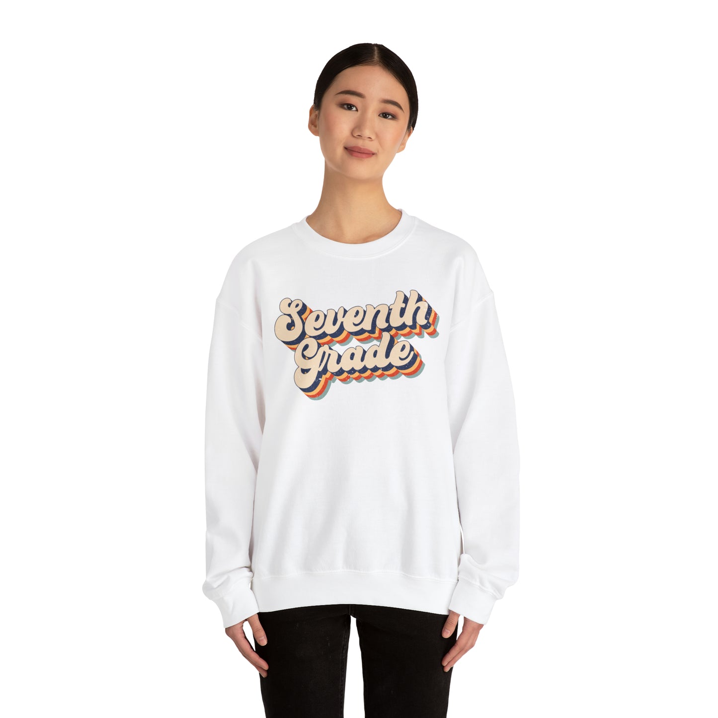 Retro Seventh Grade Unisex Heavy Blend™ Crewneck Sweatshirt