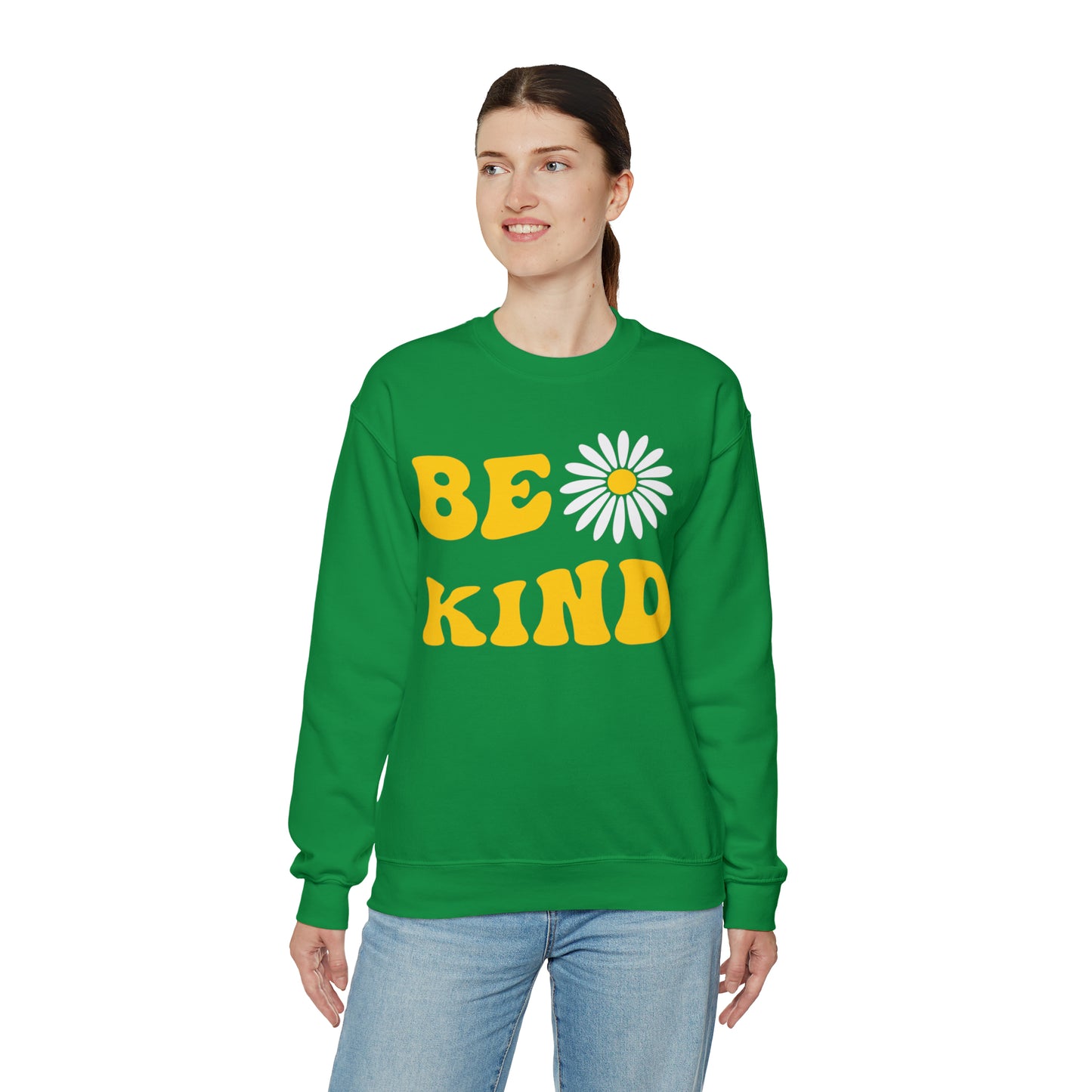 Be Kind Yellow Sunflower Unisex Heavy Blend™ Crewneck Sweatshirt