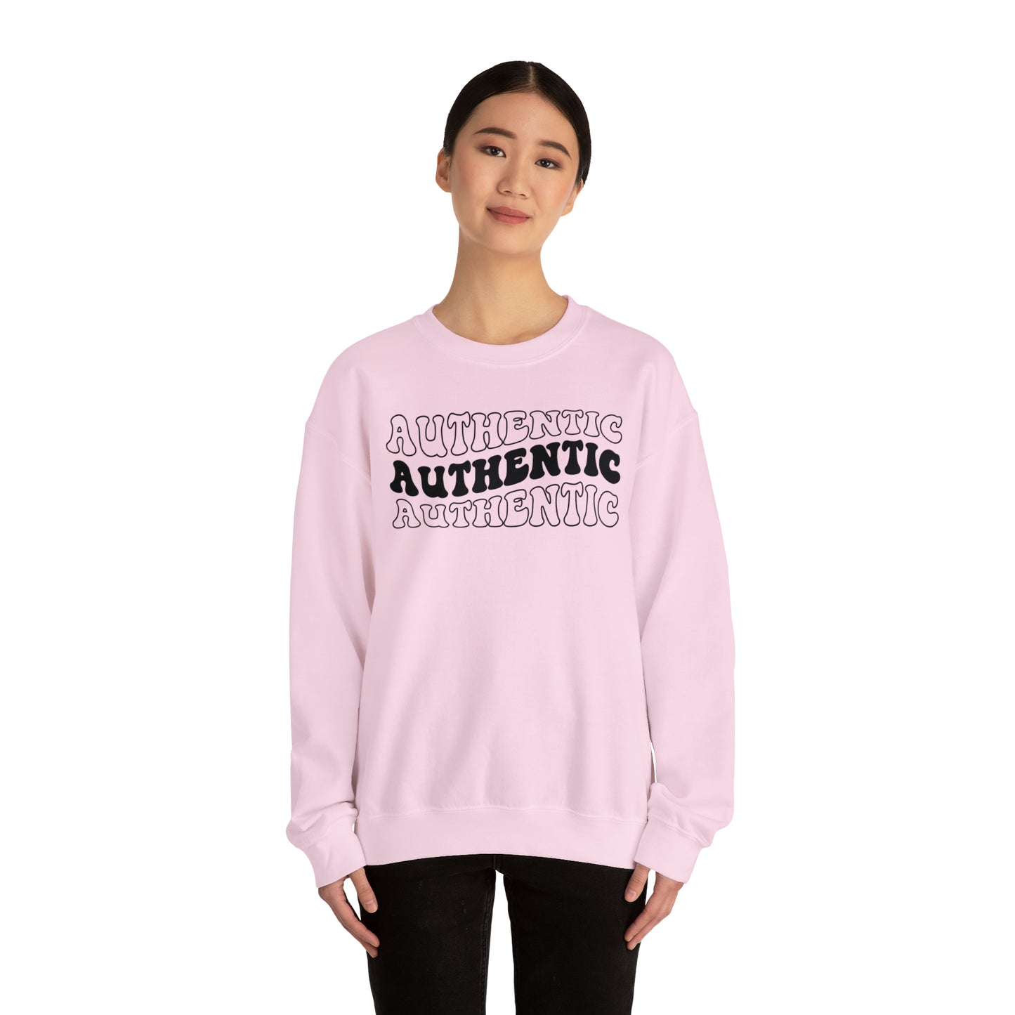 "Authentic" Black Logo Unisex Heavy Blend™ Crewneck Sweatshirt