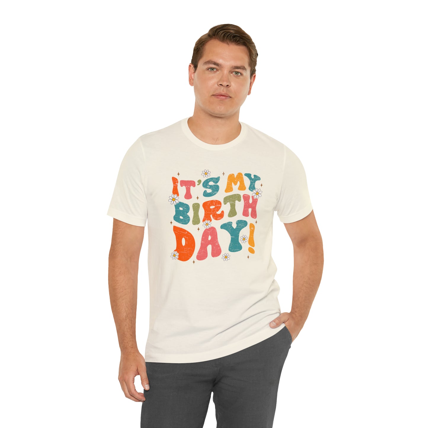 Distressed It's My Birthday Colorful Daisy T-Shirt