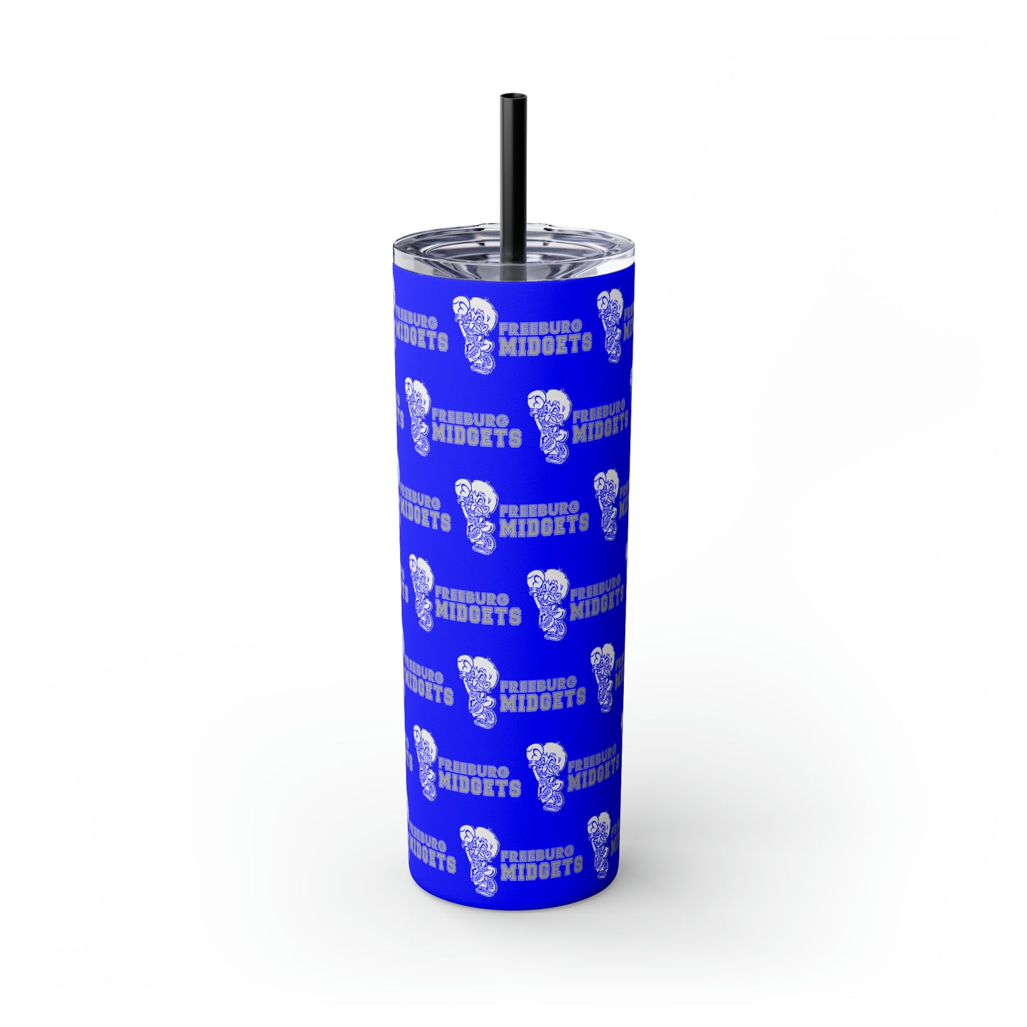 Royal Freeburg Midgets Skinny Tumbler with Pick your Color Straw, 20oz