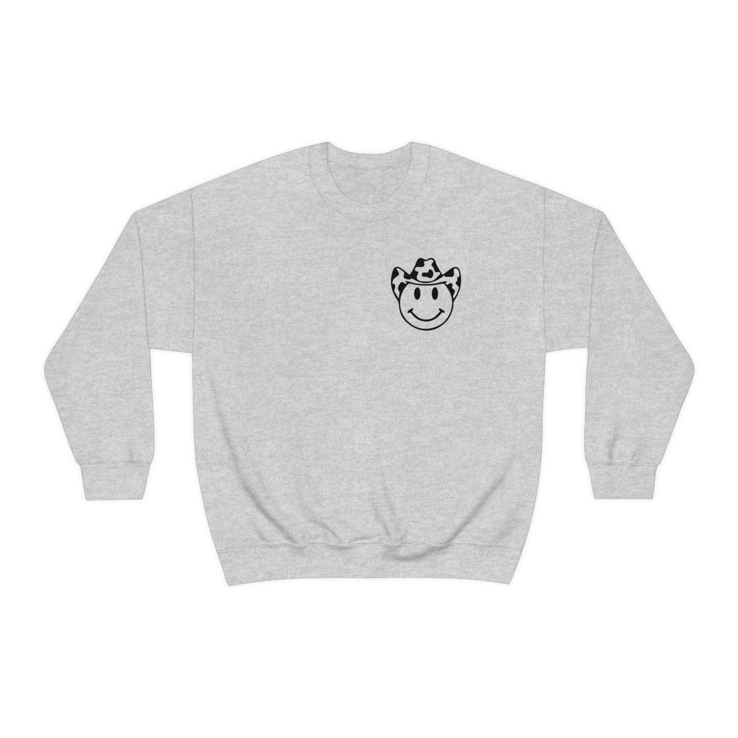 "Smiley Face HOWDY" (Front and Back Design) - Unisex Heavy Blend™ Crewneck Sweatshirt