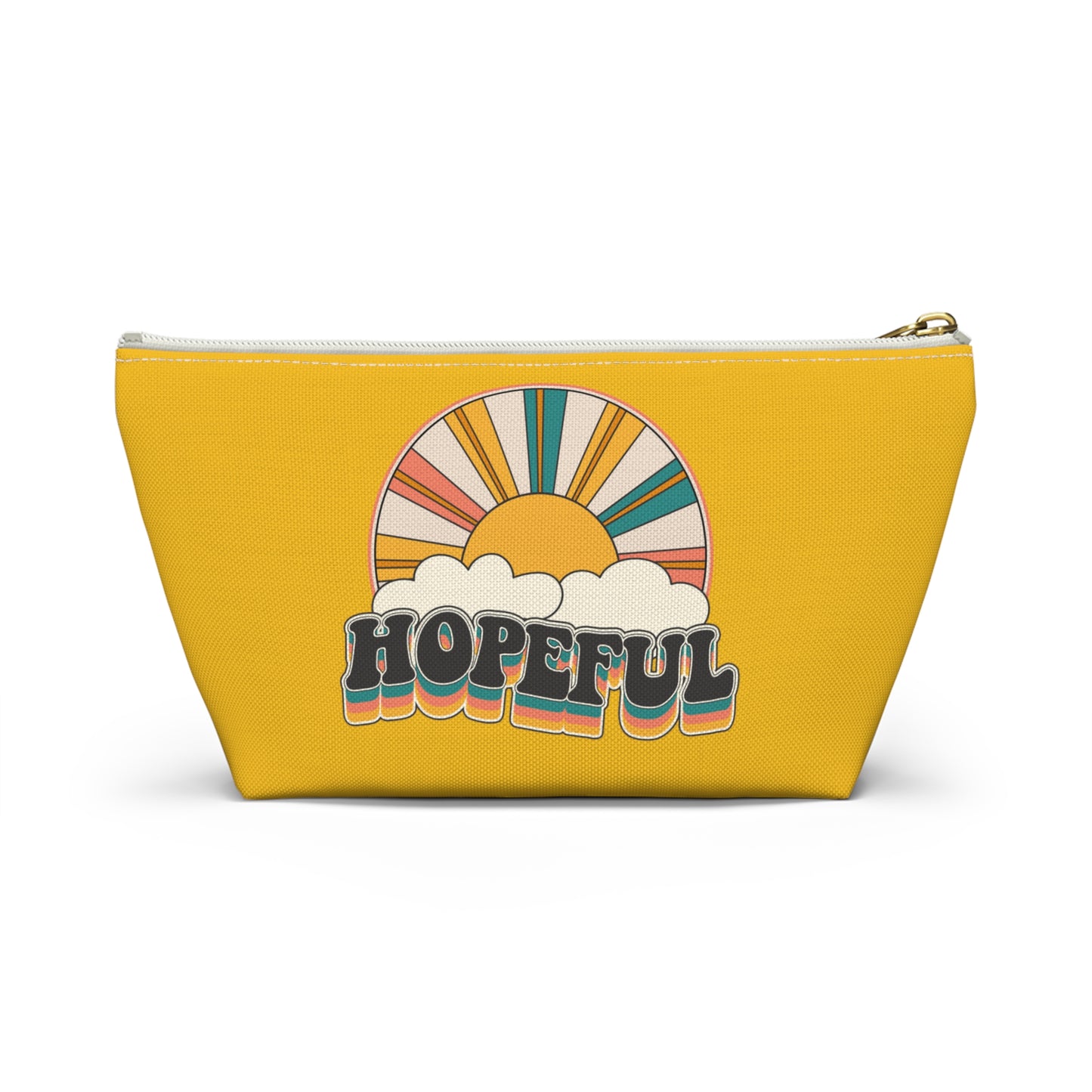 Christian Hopeful Rainbow Sunshine Print Design Accessory Pouch w T-bottom