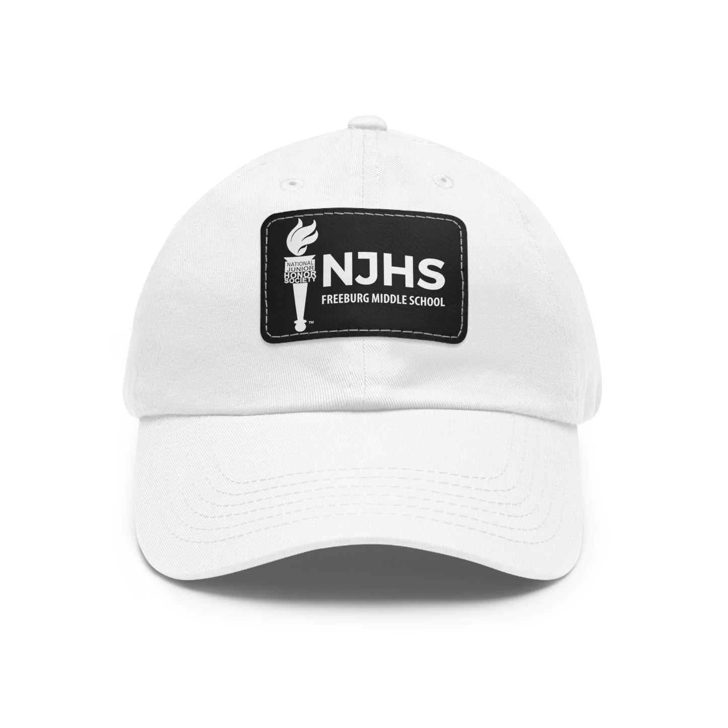 Freeburg Middle School White Torch Hat with Leather Patch