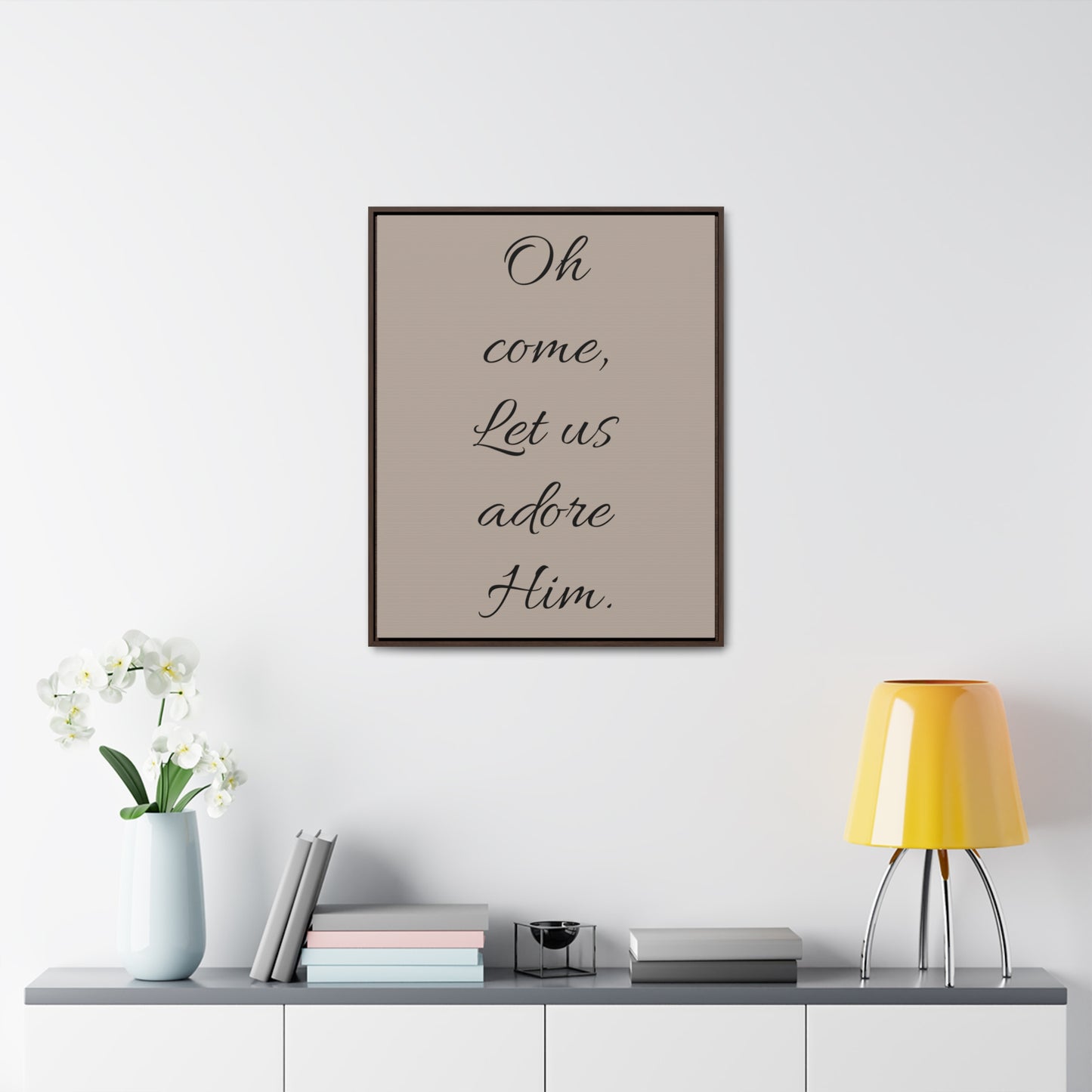 Oh Come Let Us Adore Him Gallery Canvas Wraps, Vertical Frame