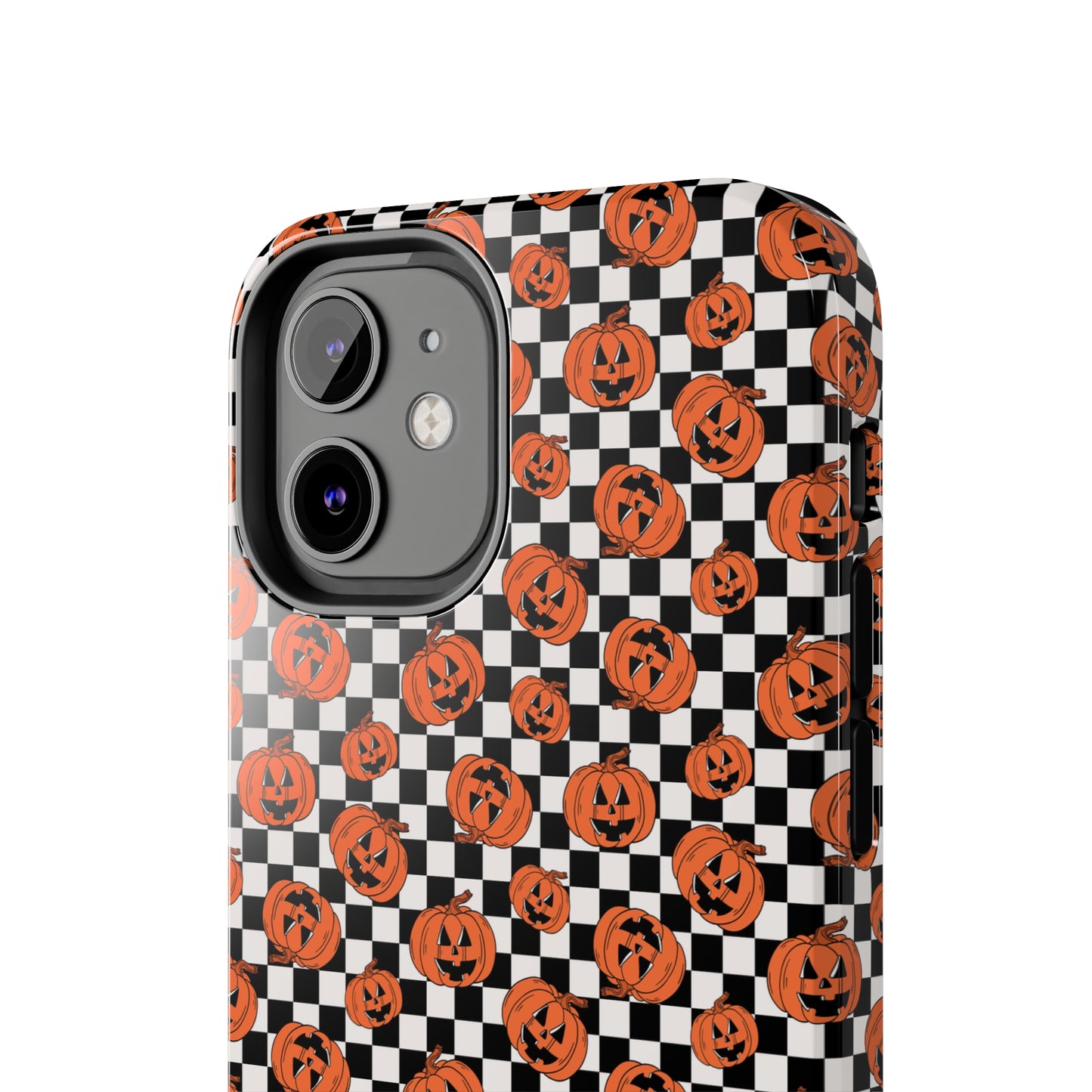 Pumpkin / Jack-O-Lantern Checkerboard Halloween/ Fall Patterned Tough Phone Cases