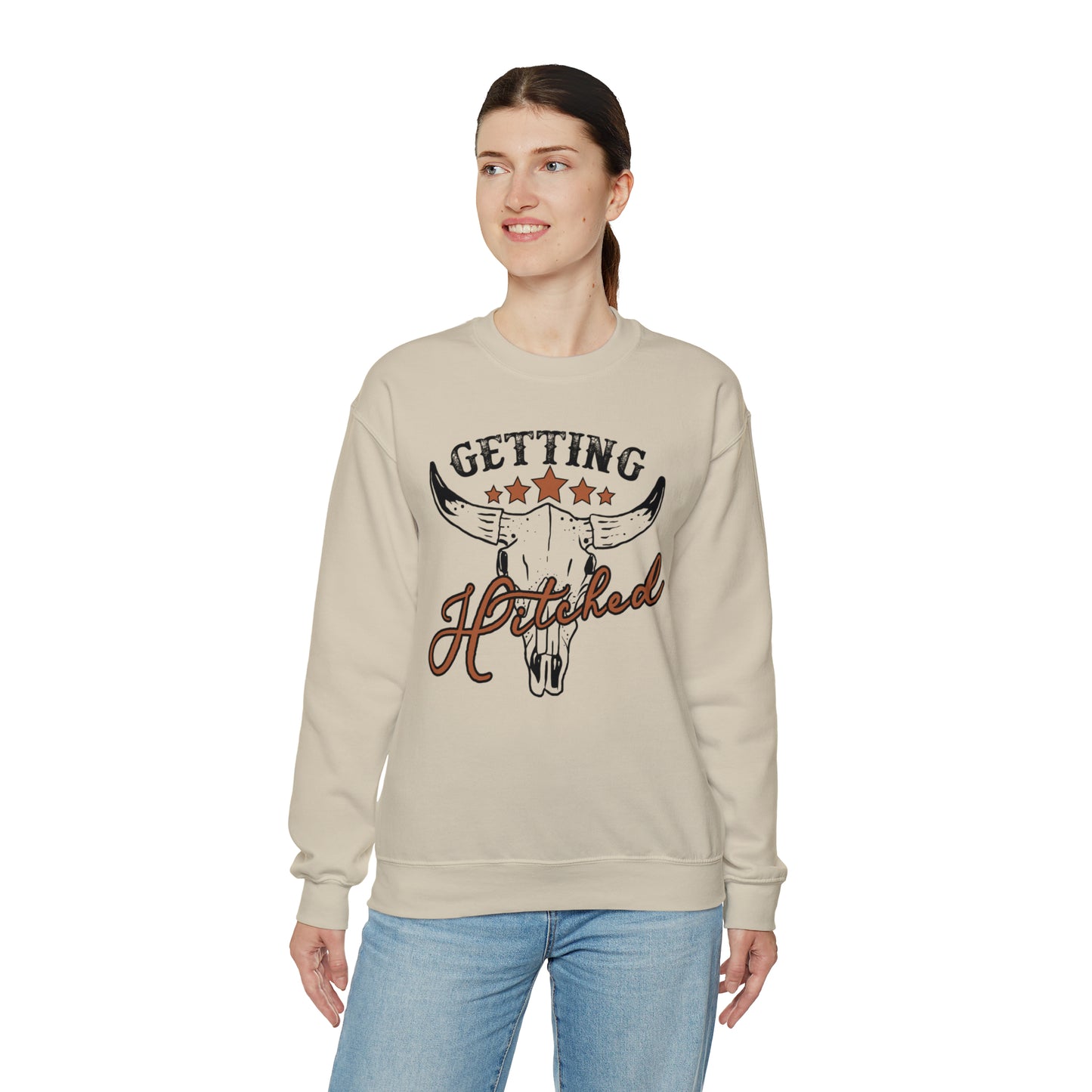 Vintage Getting Hitched Bride Unisex Heavy Blend™ Crewneck Sweatshirt